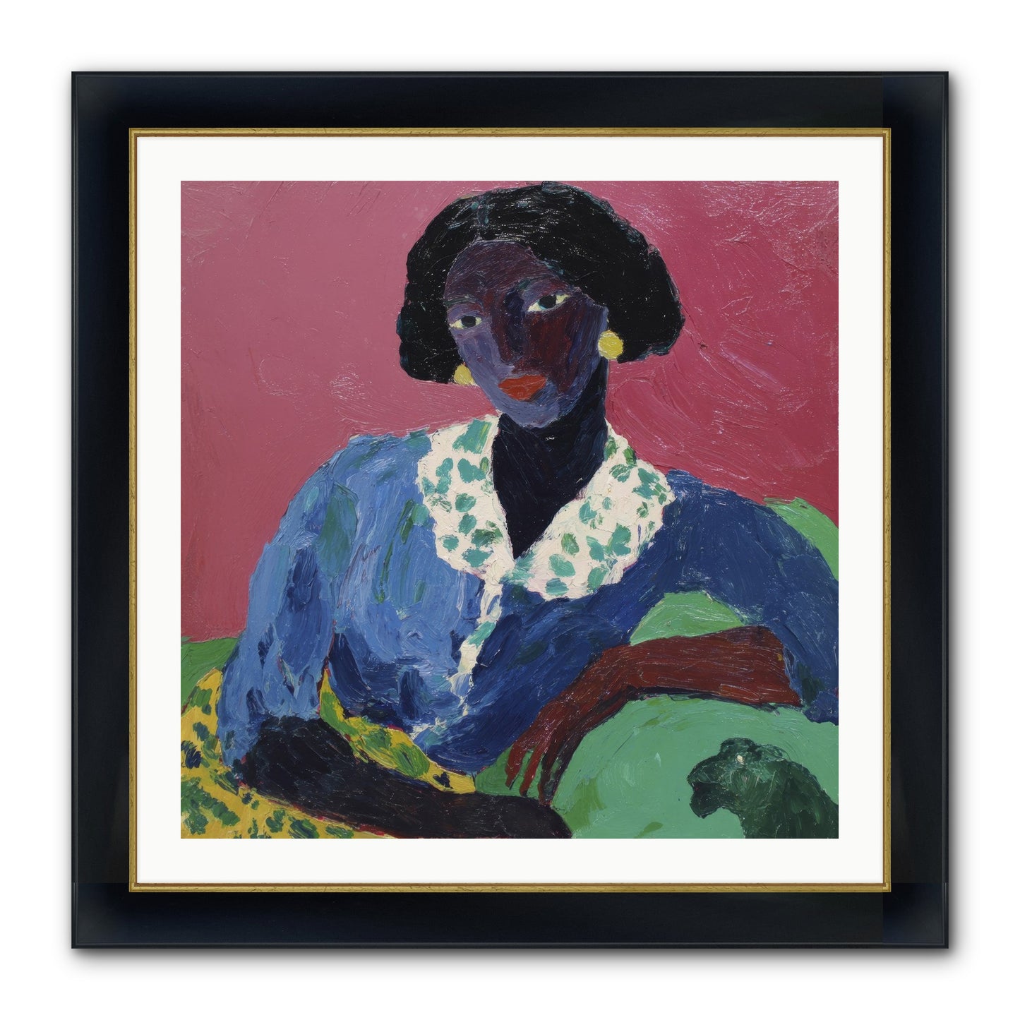 Evenings Stretched Like Honey Framed Print - Wide Black w/Gold 30x30