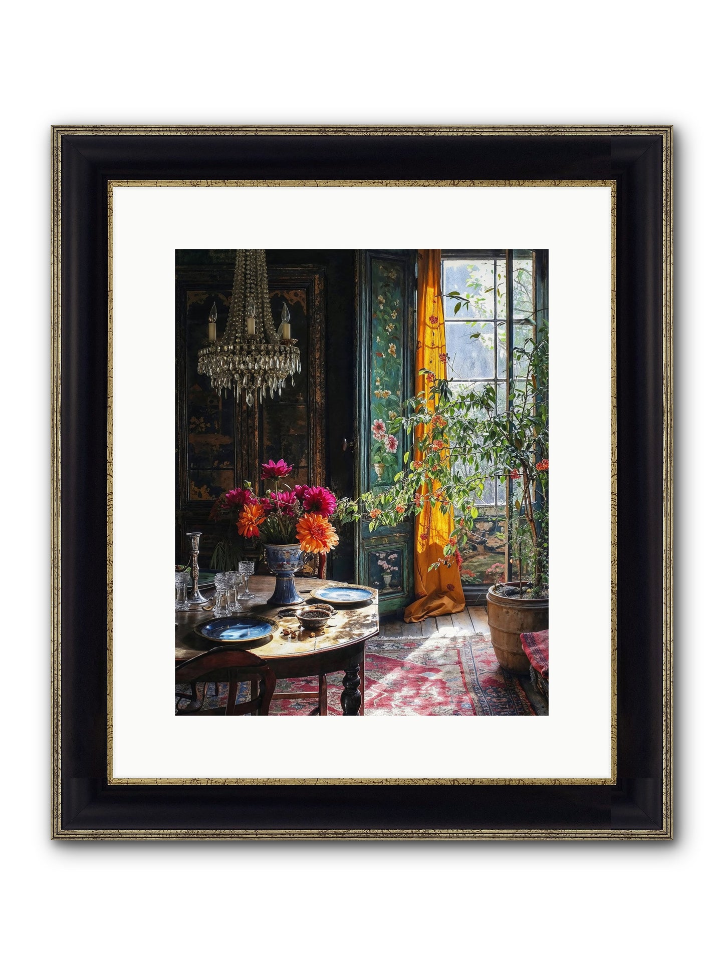Eventide Framed Print - Black & Gold 12x15