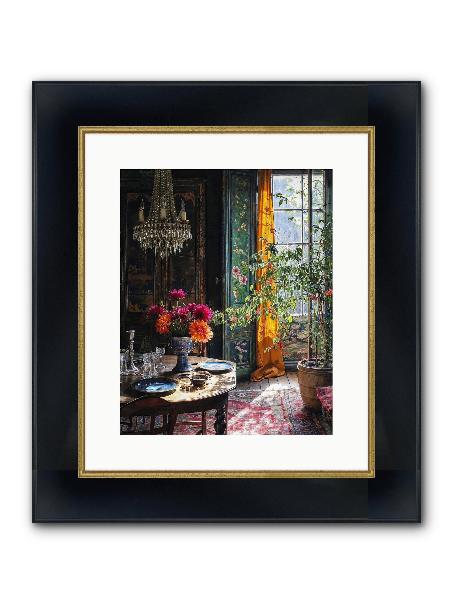 Eventide Framed Print - Wide Black w/Gold 12x15