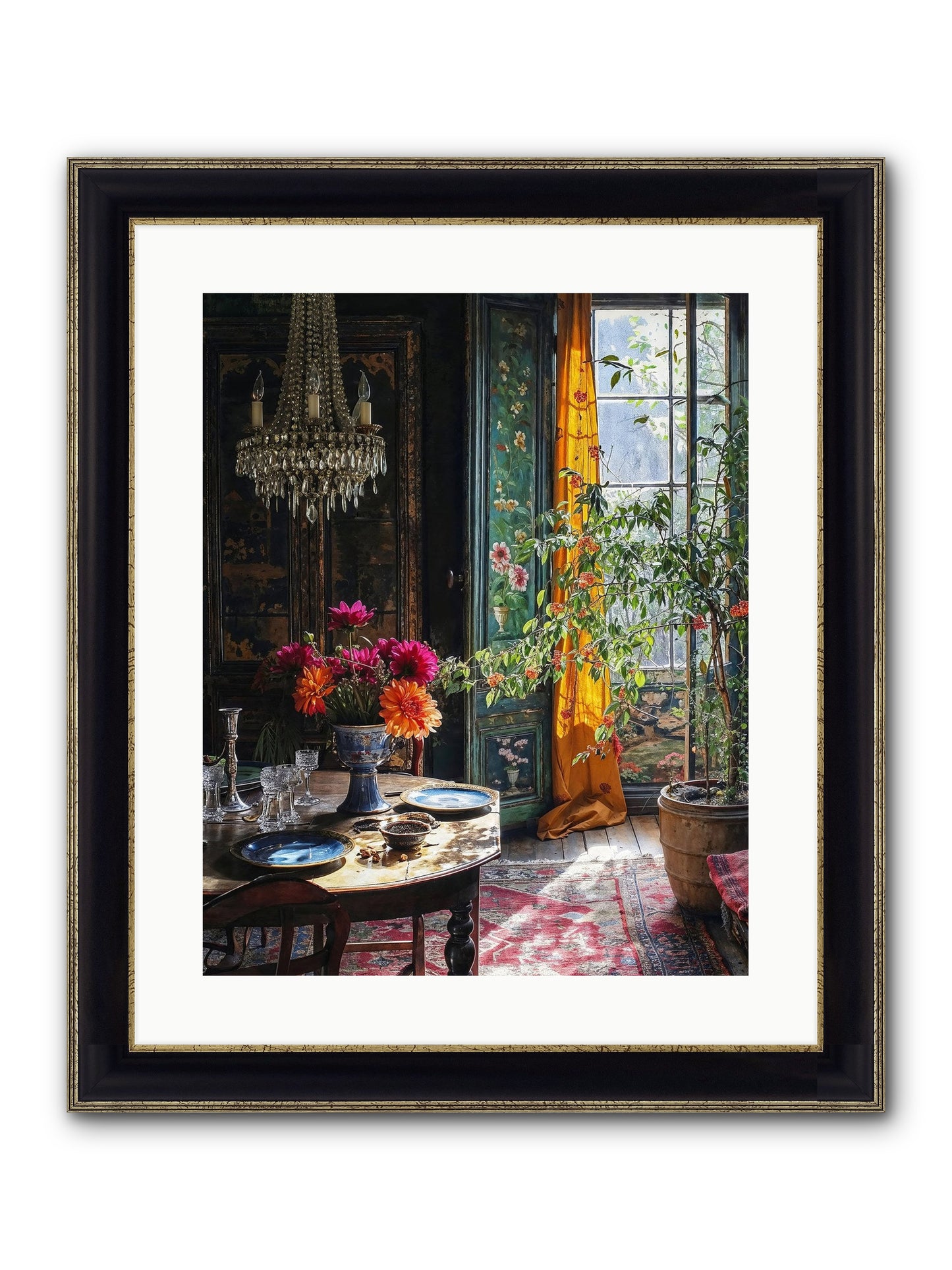 Eventide Framed Print - Black & Gold 16x20