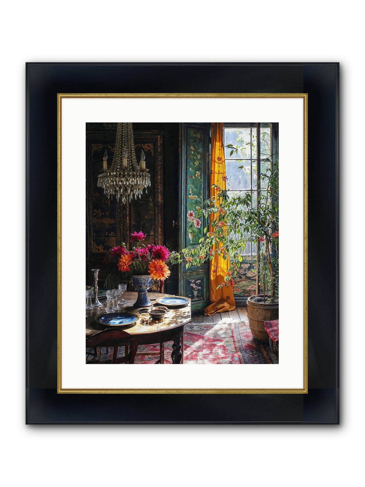 Eventide Framed Print - Wide Black w/Gold 16x20