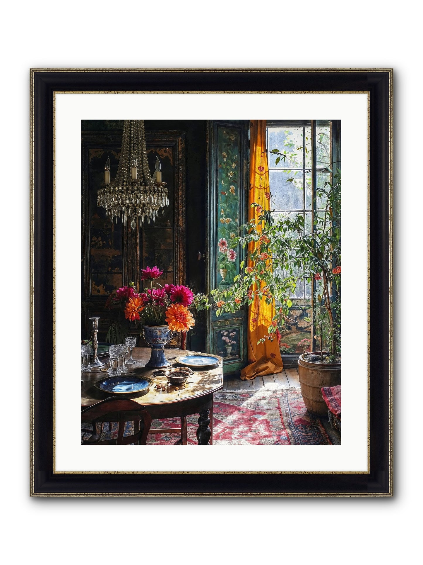 Eventide Framed Print - Black & Gold 20x25