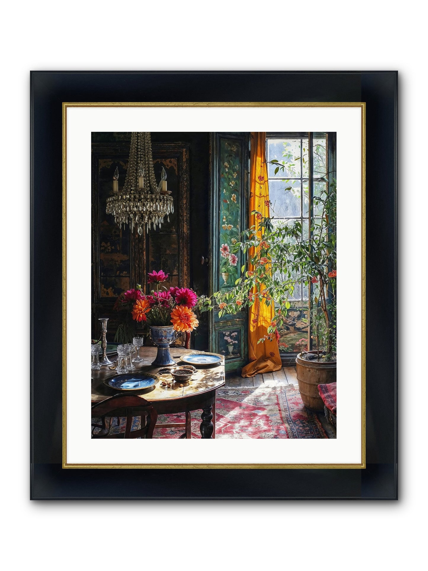 Eventide Framed Print - Wide Black w/Gold 20x25
