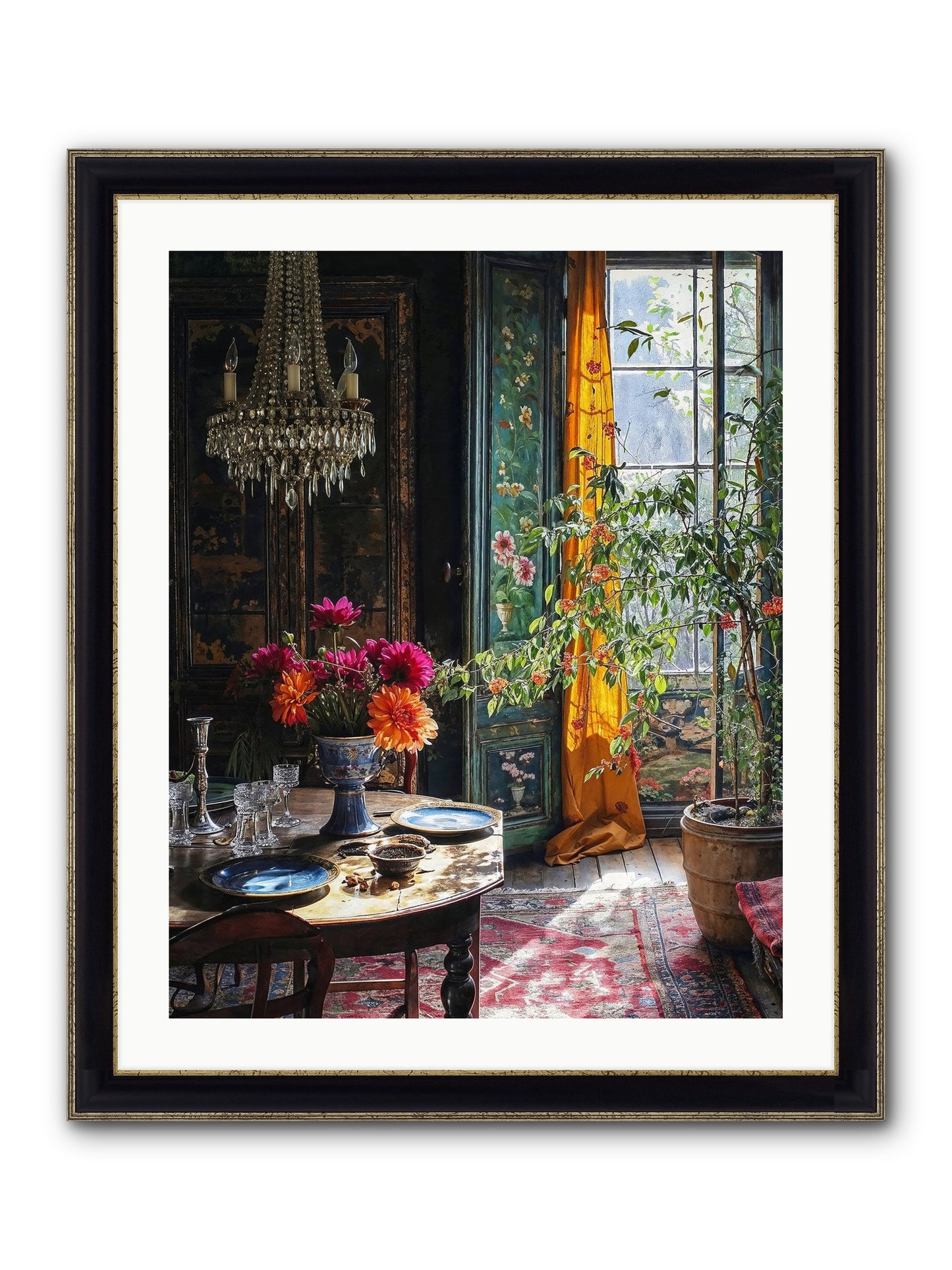 Eventide Framed Print - Black & Gold 24x30