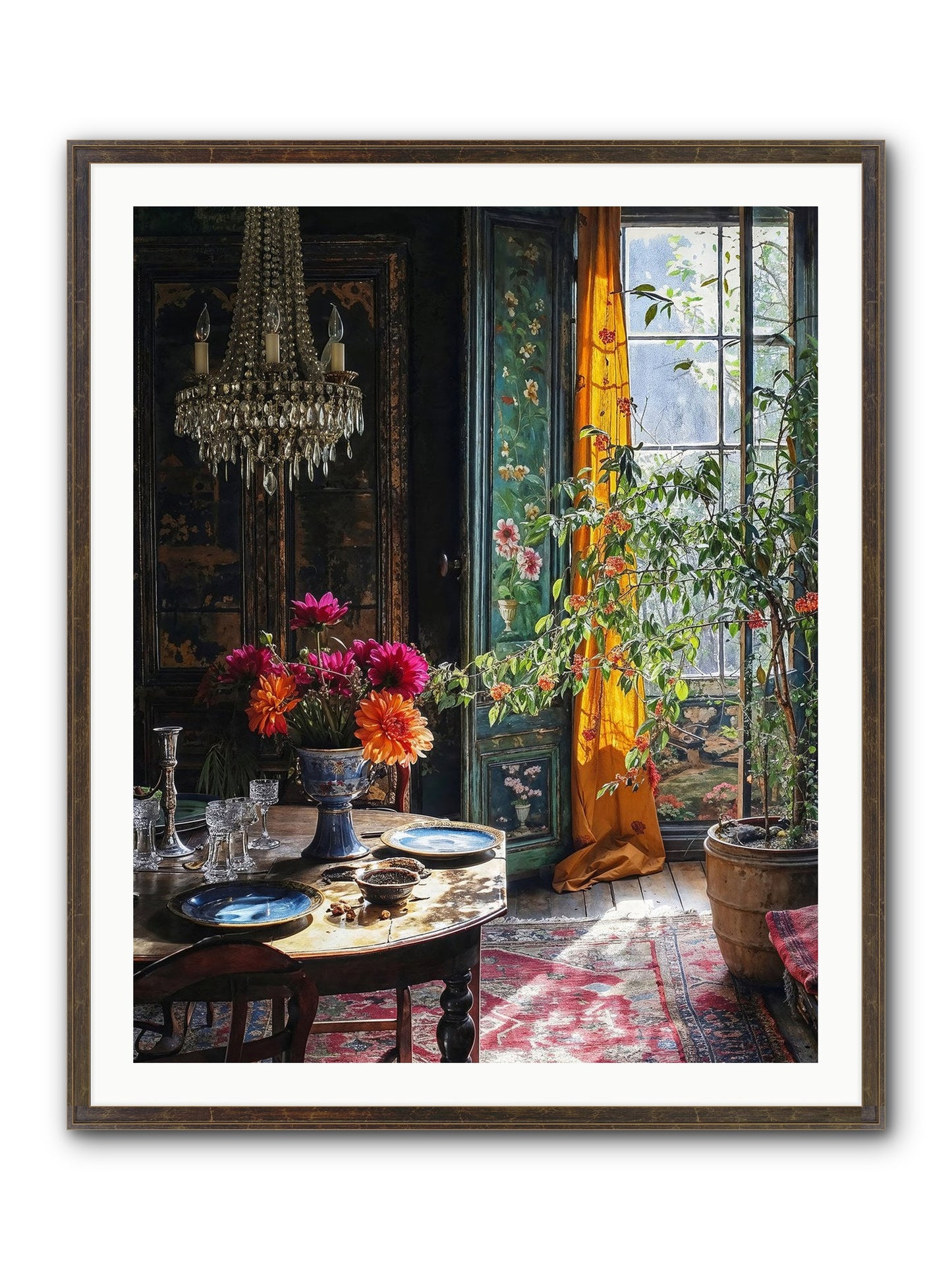 Eventide Framed Print - Slimwoods Black/Gold 32x40