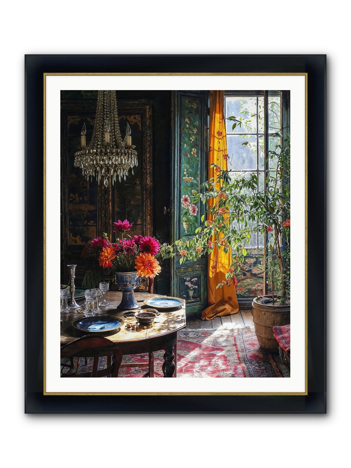 Eventide Framed Print - Wide Black w/Gold 32x40