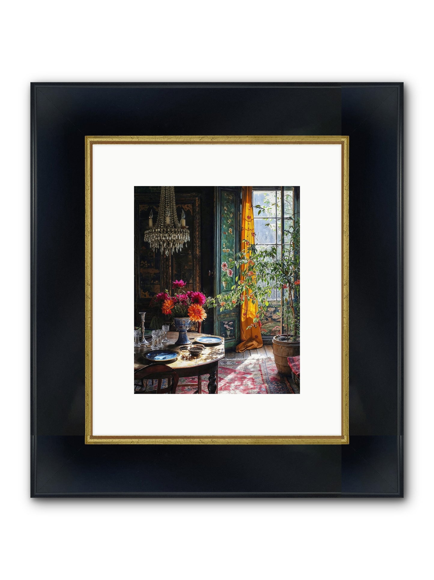 Eventide Framed Print - Wide Black w/Gold 8x10