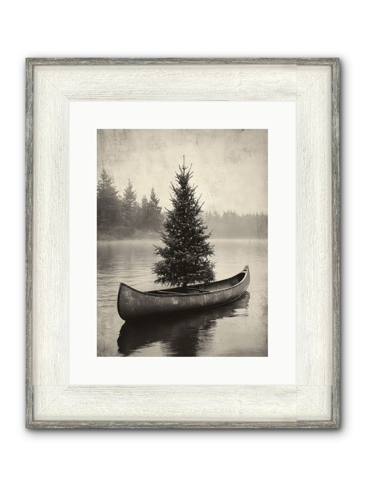 Evergreen Dreams Framed Print - Driftwood White 12x16