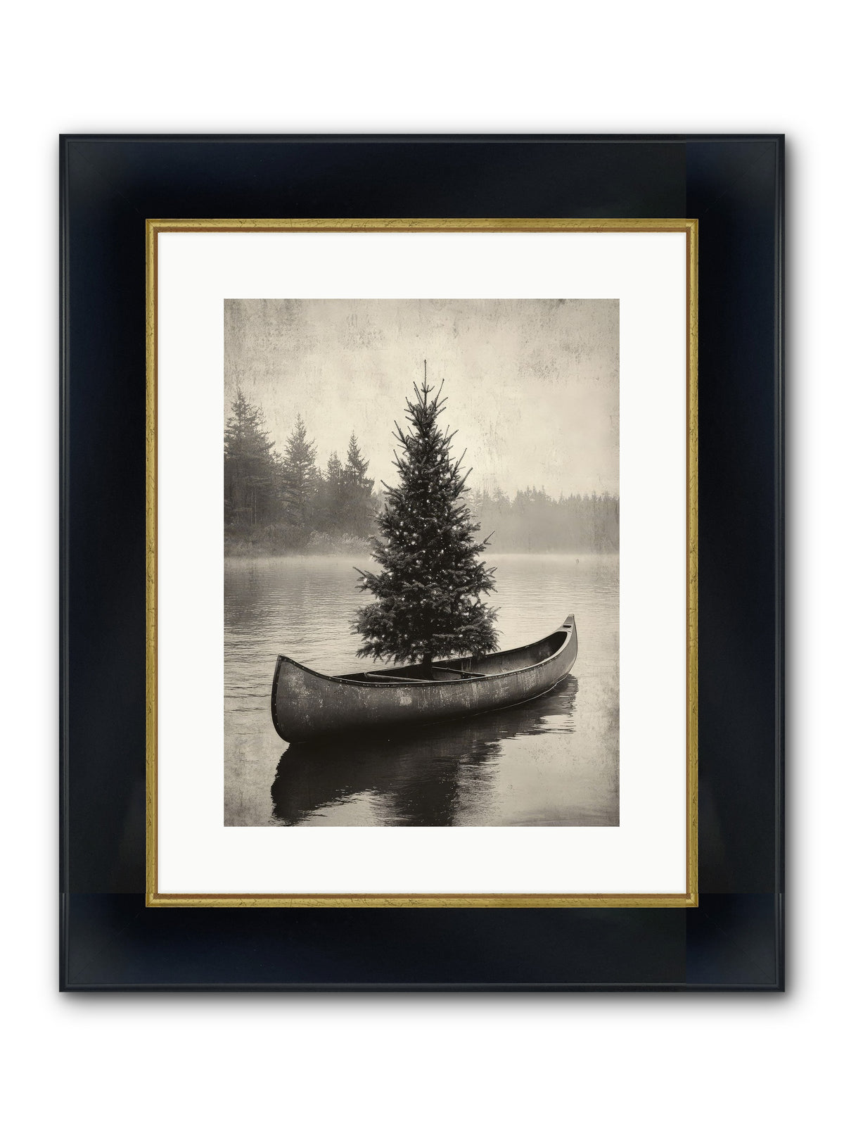 Evergreen Dreams Framed Print - Wide Black w/Gold 12x16