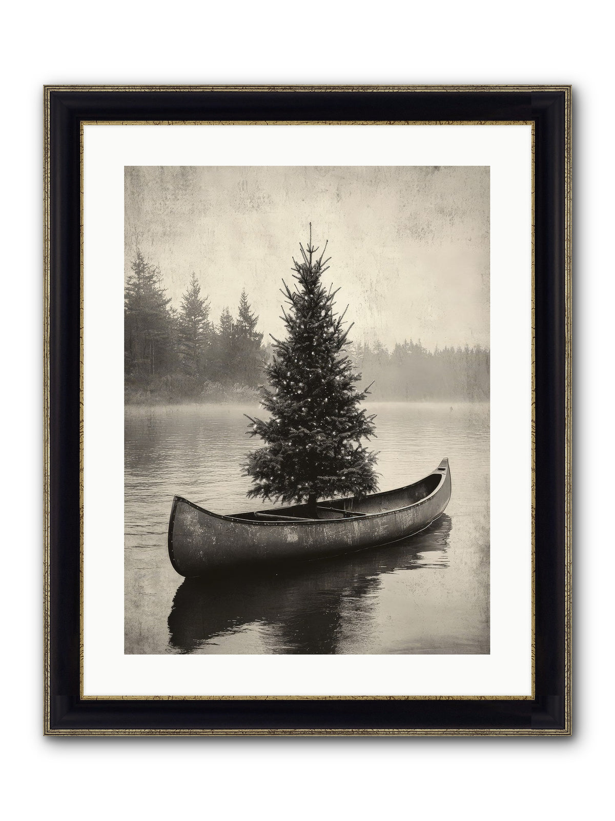 Evergreen Dreams Framed Print - Black & Gold 18x24