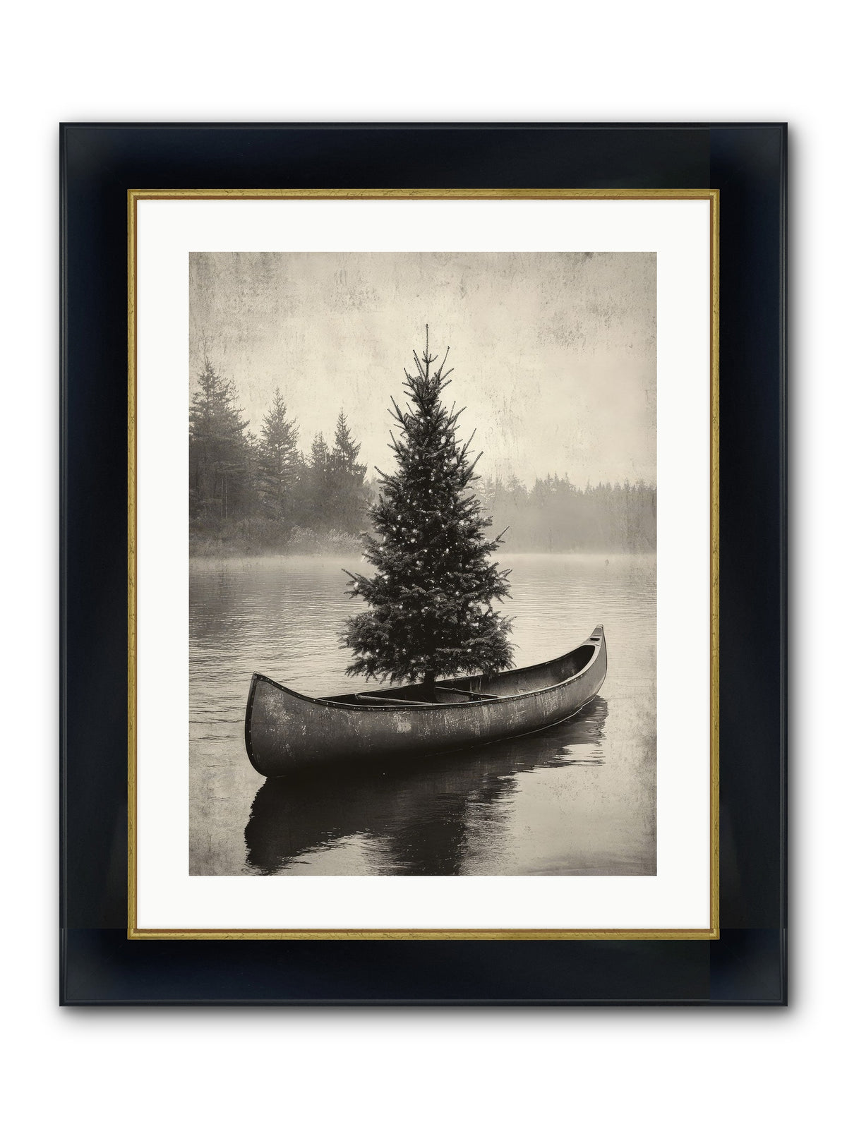 Evergreen Dreams Framed Print - Wide Black w/Gold 18x24