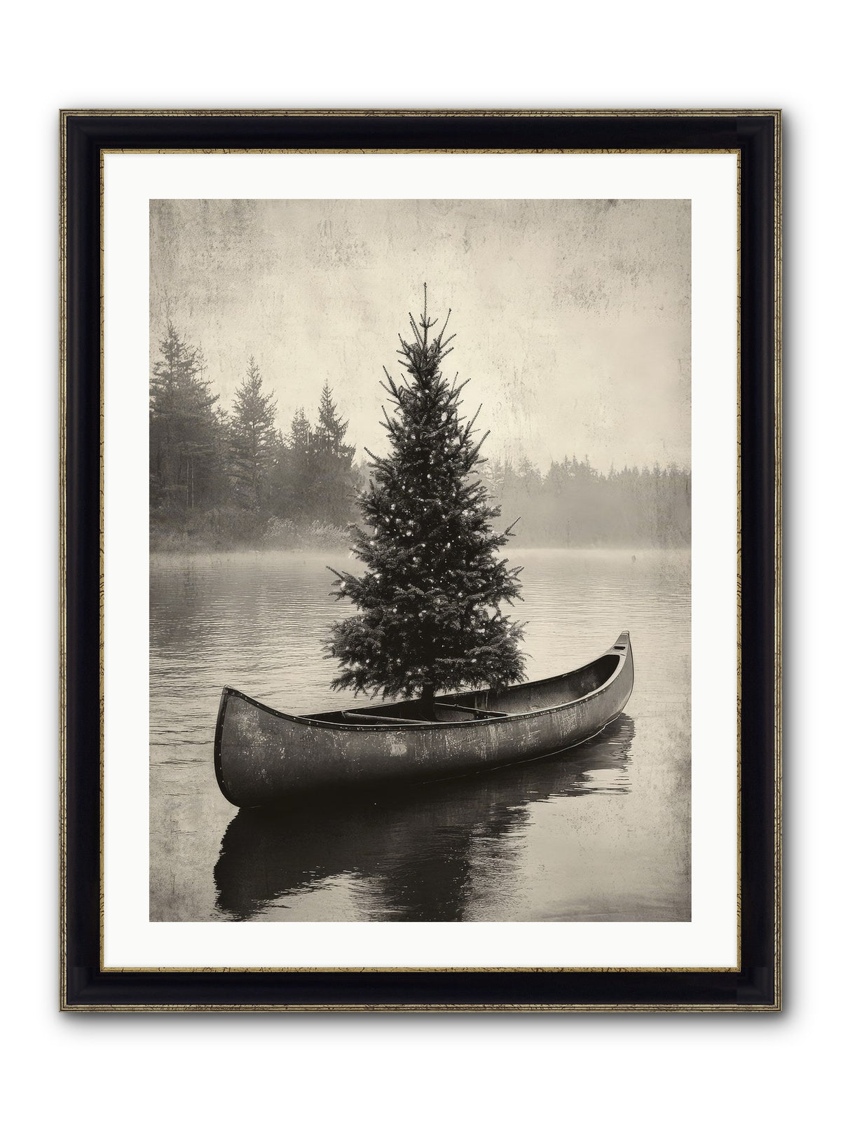 Evergreen Dreams Framed Print - Black & Gold 24x32
