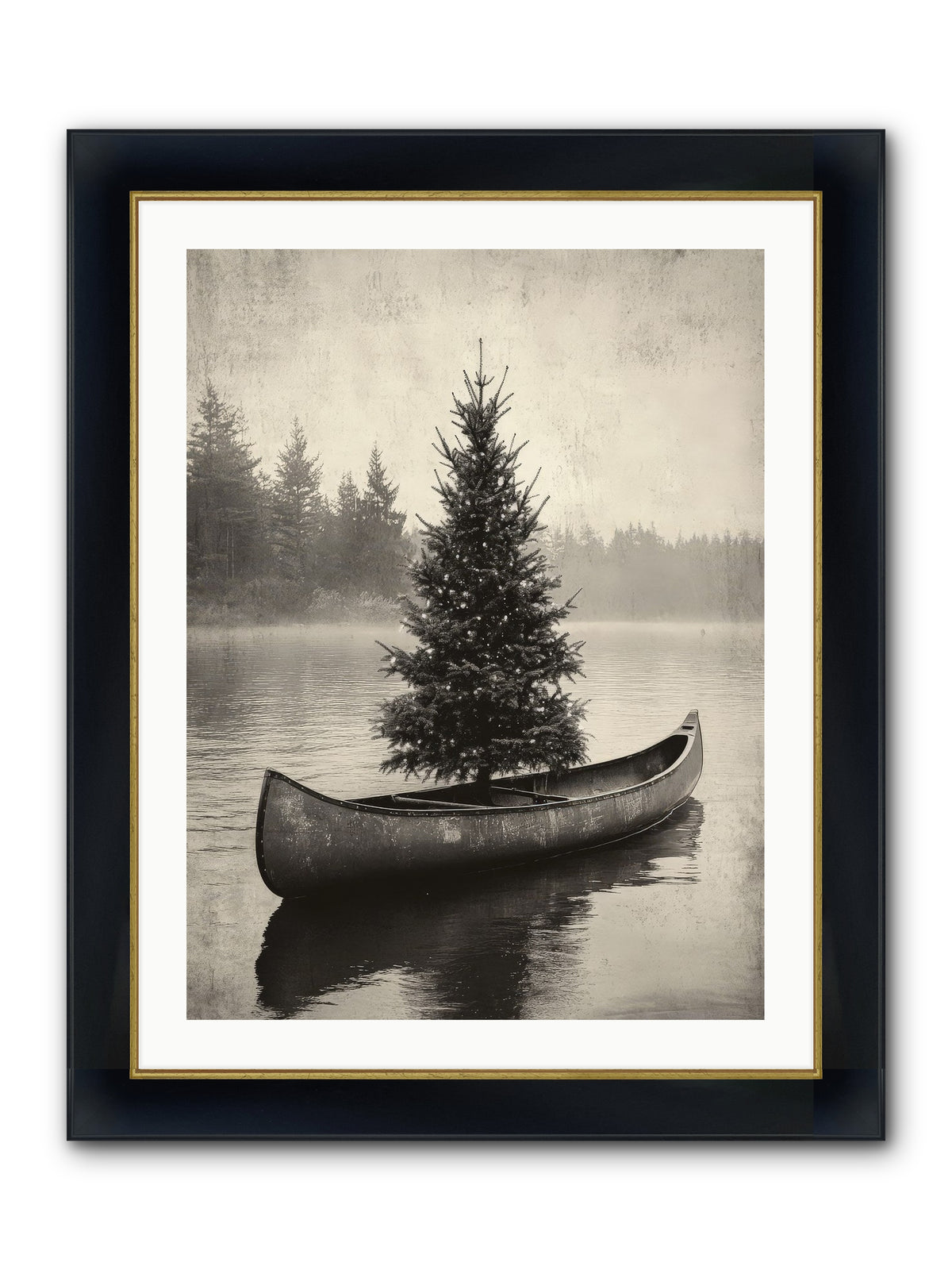 Evergreen Dreams Framed Print - Wide Black w/Gold 24x32