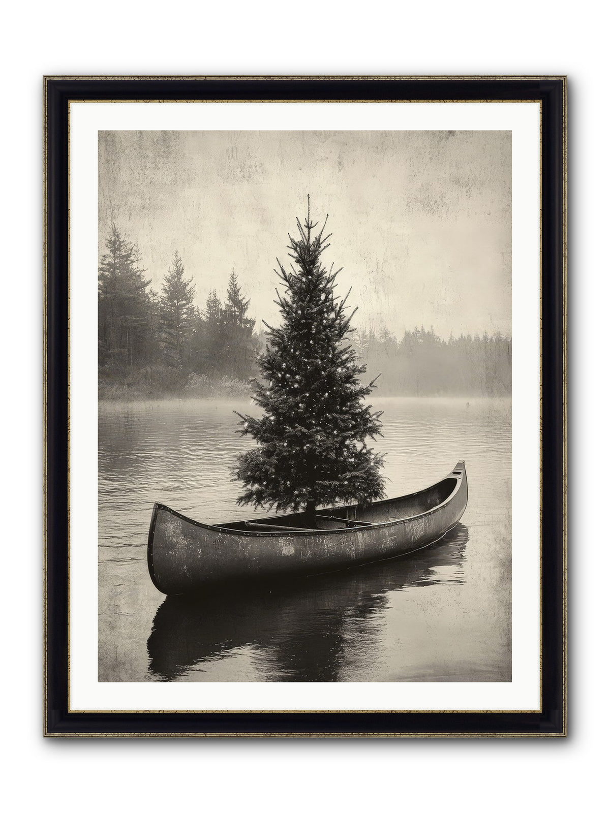 Evergreen Dreams Framed Print - Black & Gold 30x40