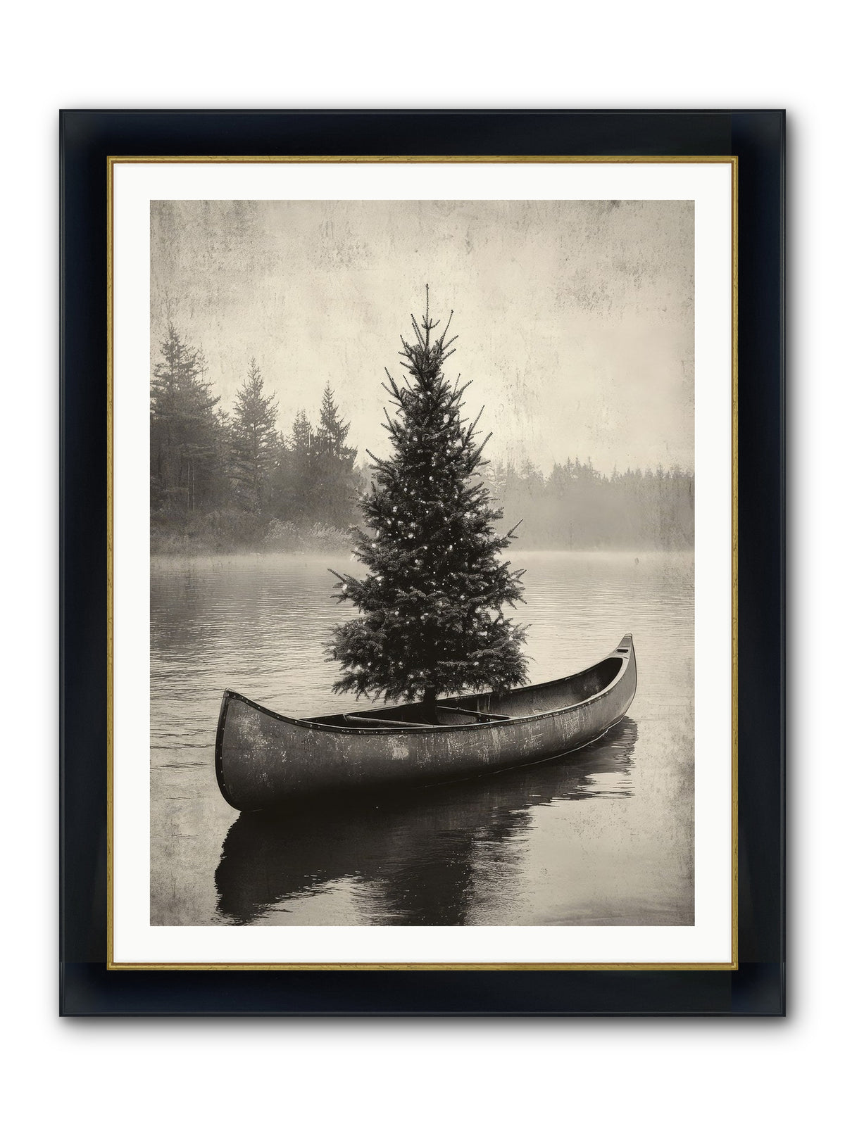Evergreen Dreams Framed Print - Wide Black w/Gold 30x40
