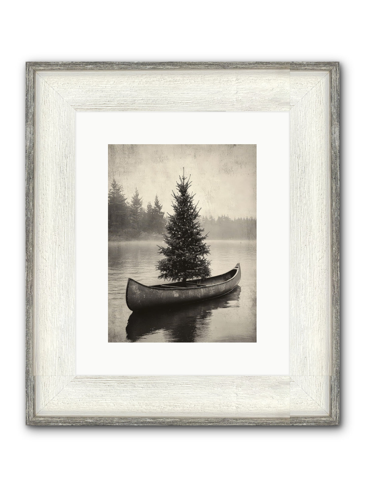 Evergreen Dreams Framed Print - Driftwood White 9x12