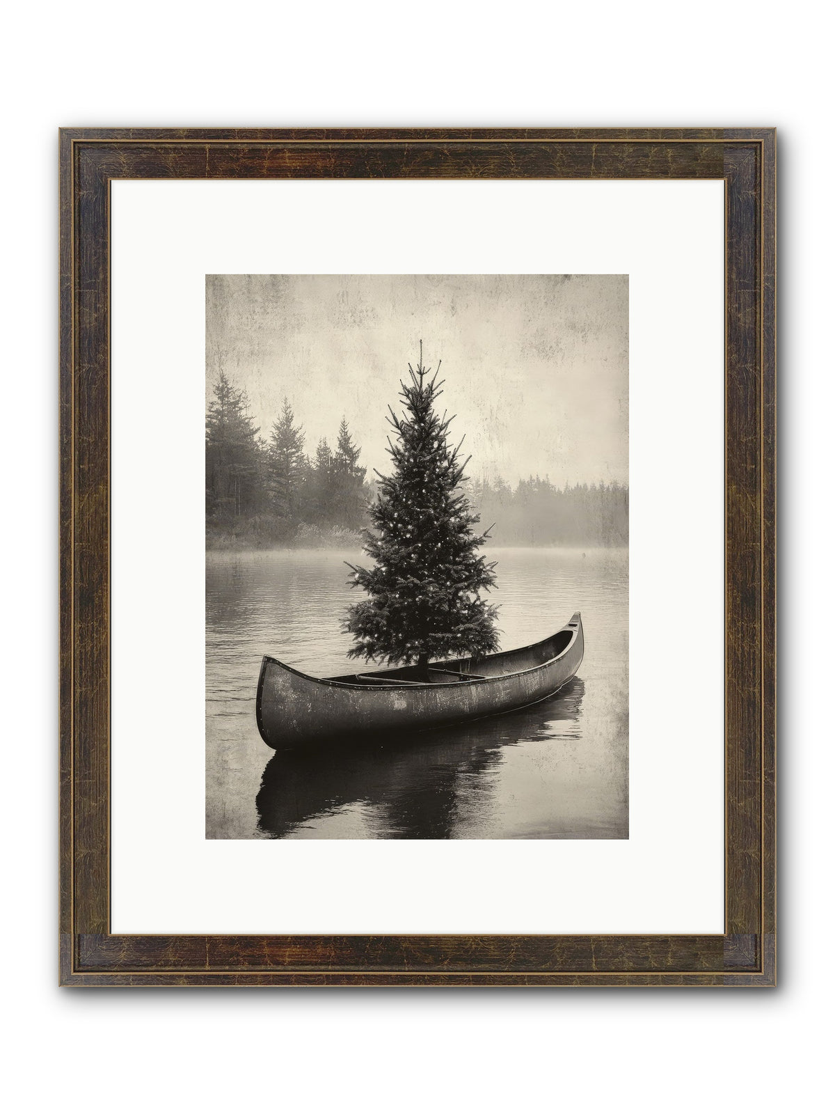 Evergreen Dreams Framed Print - Slimwoods Black/Gold 9x12