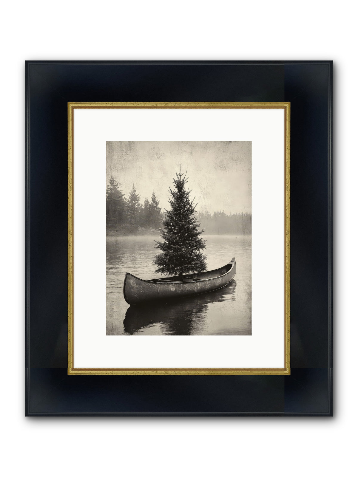Evergreen Dreams Framed Print - Wide Black w/Gold 9x12
