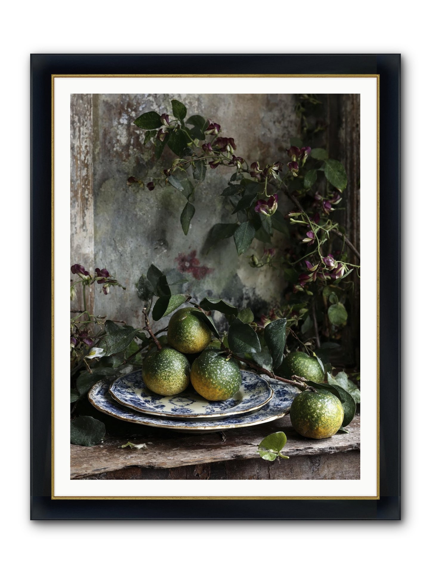 Everleigh Framed Print - Wide Black w/Gold 36x48