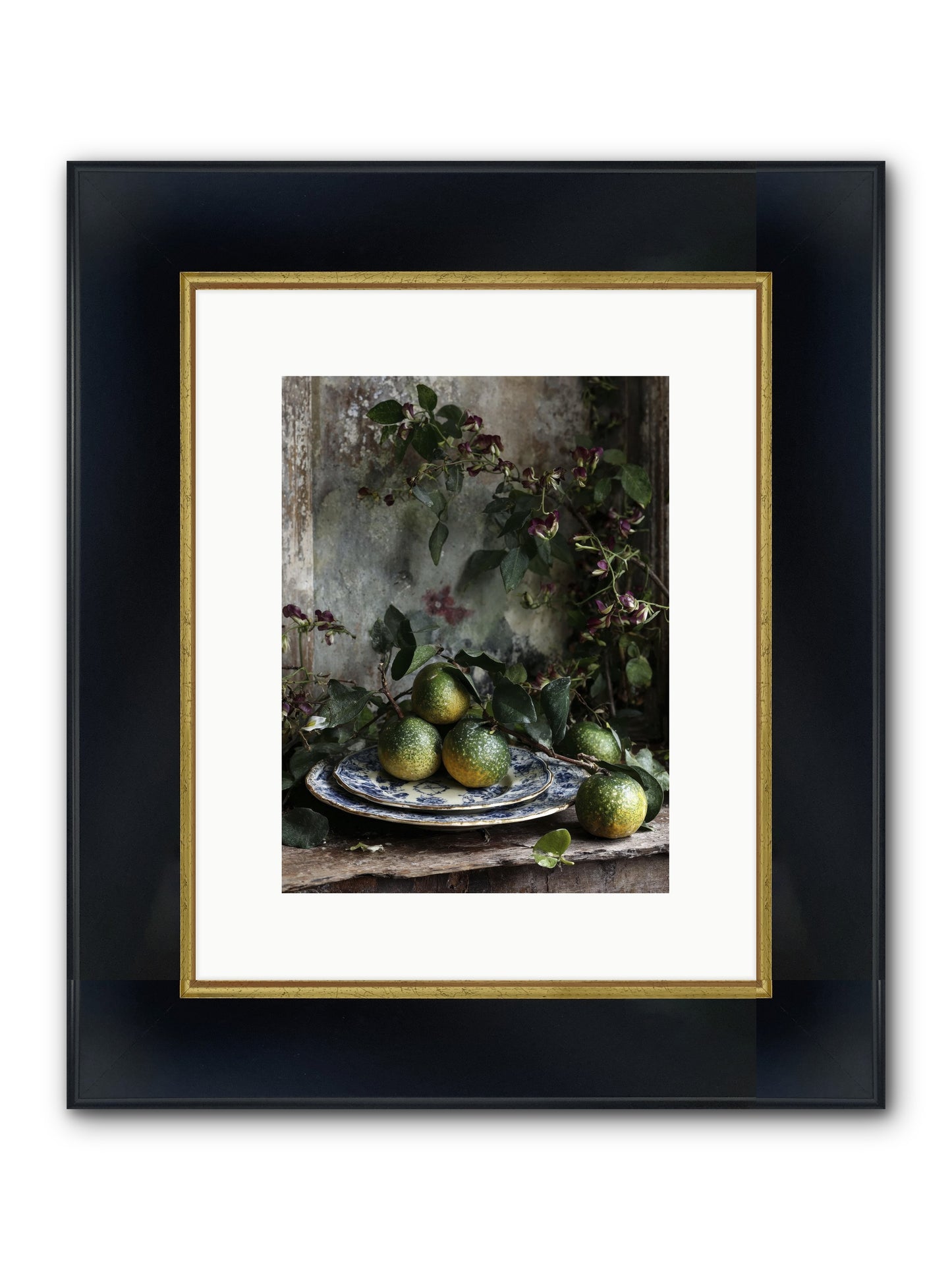 Everleigh Framed Print - Wide Black w/Gold 9x12