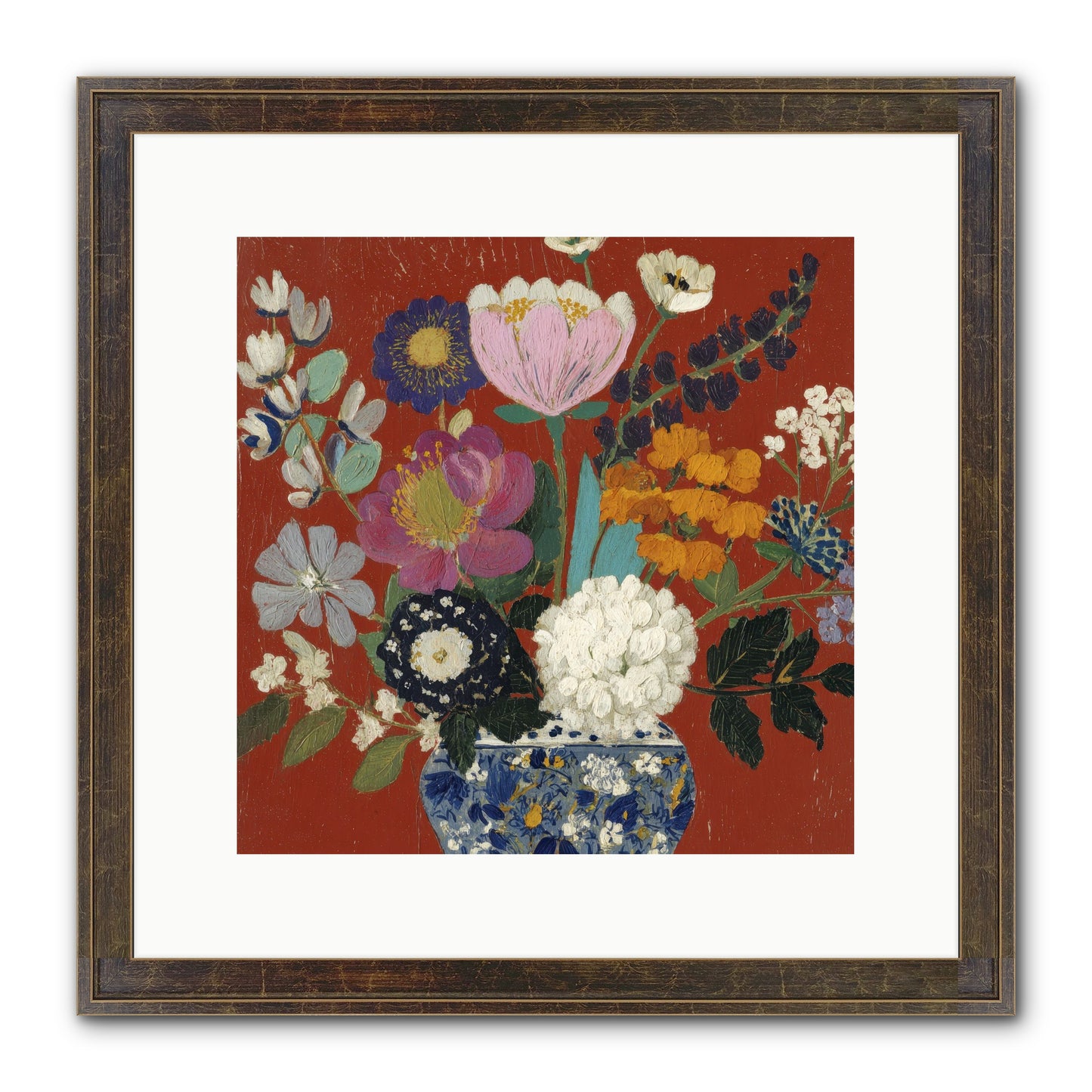 Everything In Bloom Framed Print - Slimwoods Black/Gold 12x12