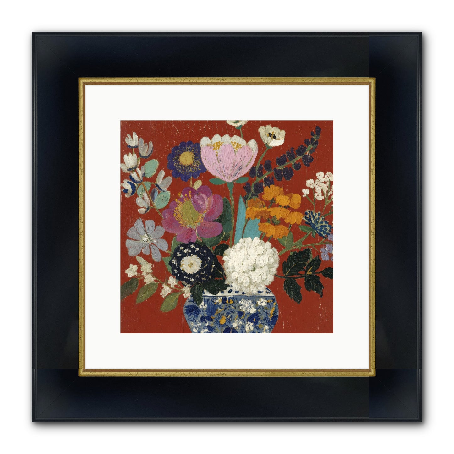 Everything In Bloom Framed Print - Wide Black w/Gold 12x12