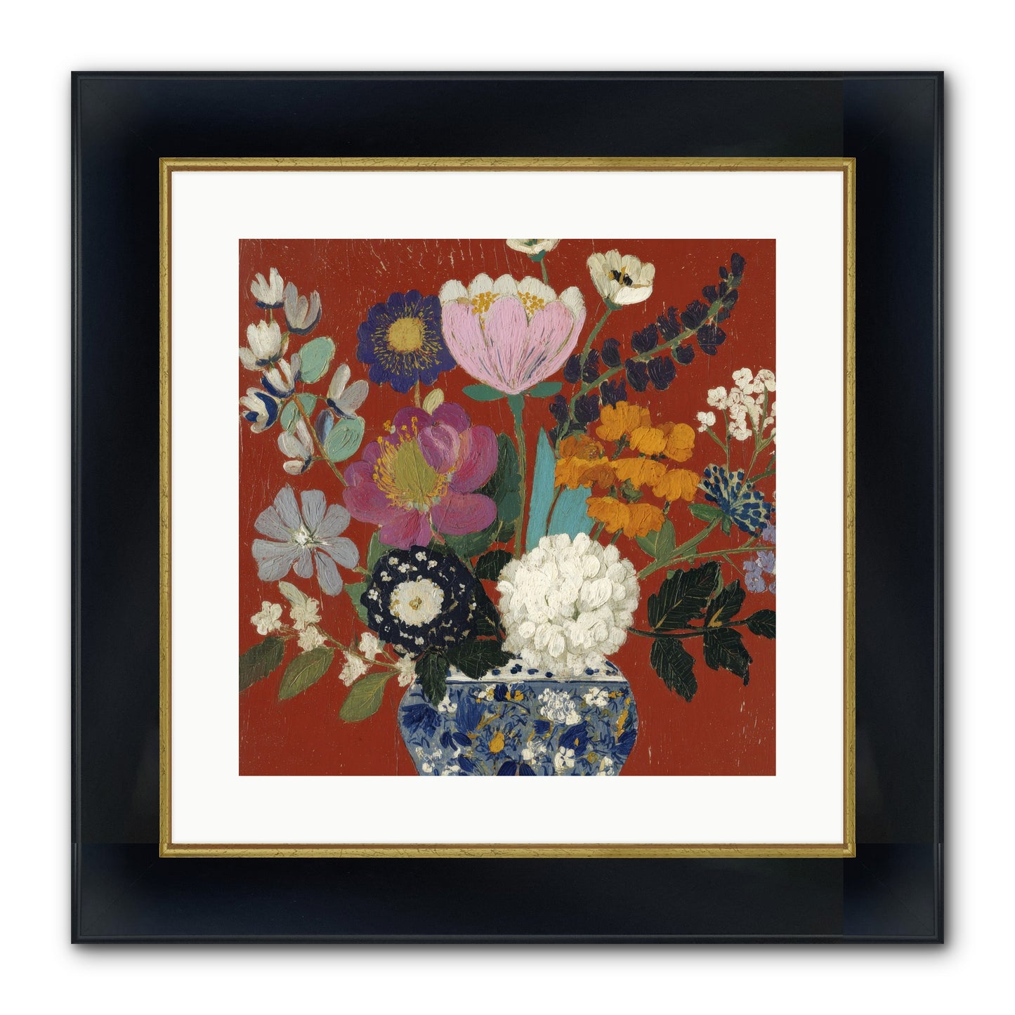 Everything In Bloom Framed Print - Wide Black w/Gold 16x16