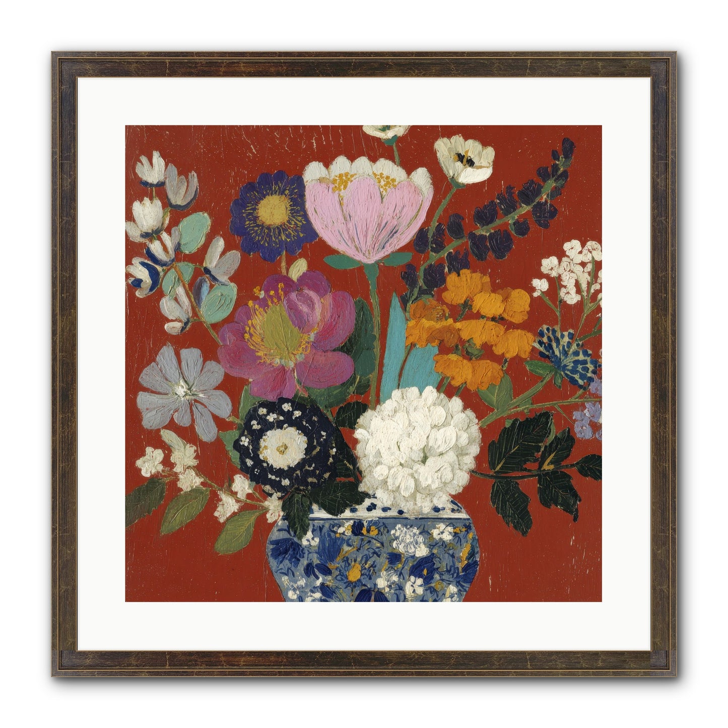 Everything In Bloom Framed Print - Slimwoods Black/Gold 20x20