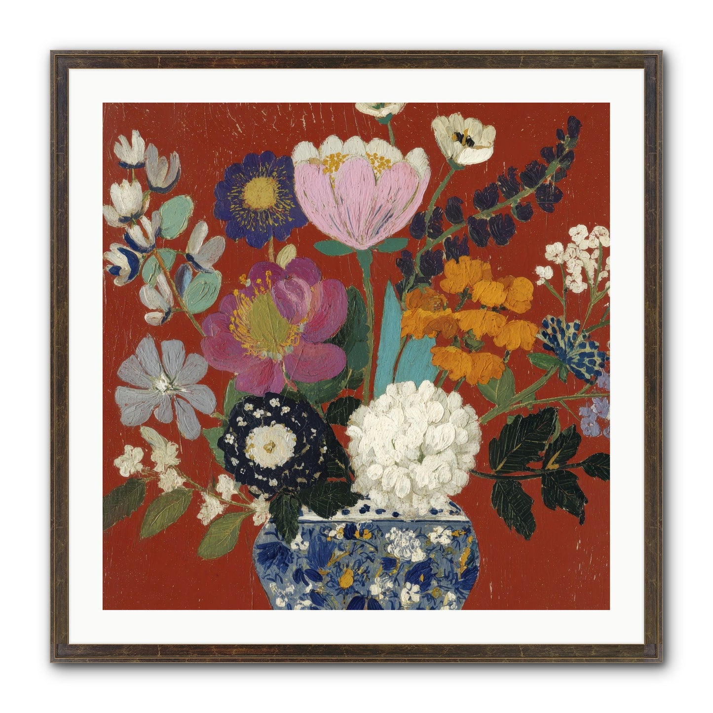 Everything In Bloom Framed Print - Slimwoods Black/Gold 30x30