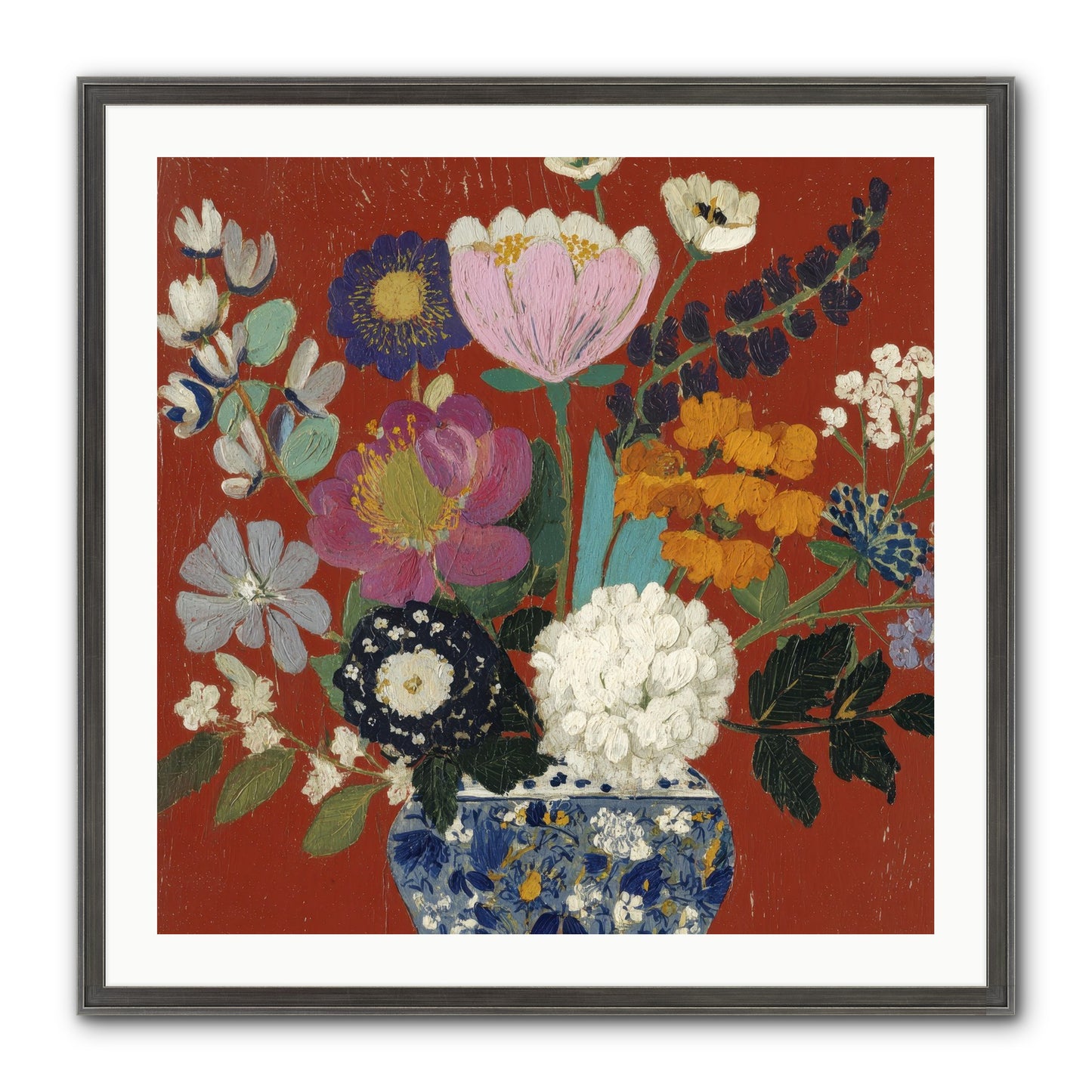 Everything In Bloom Framed Print - Slimwoods Black/Silver 30x30