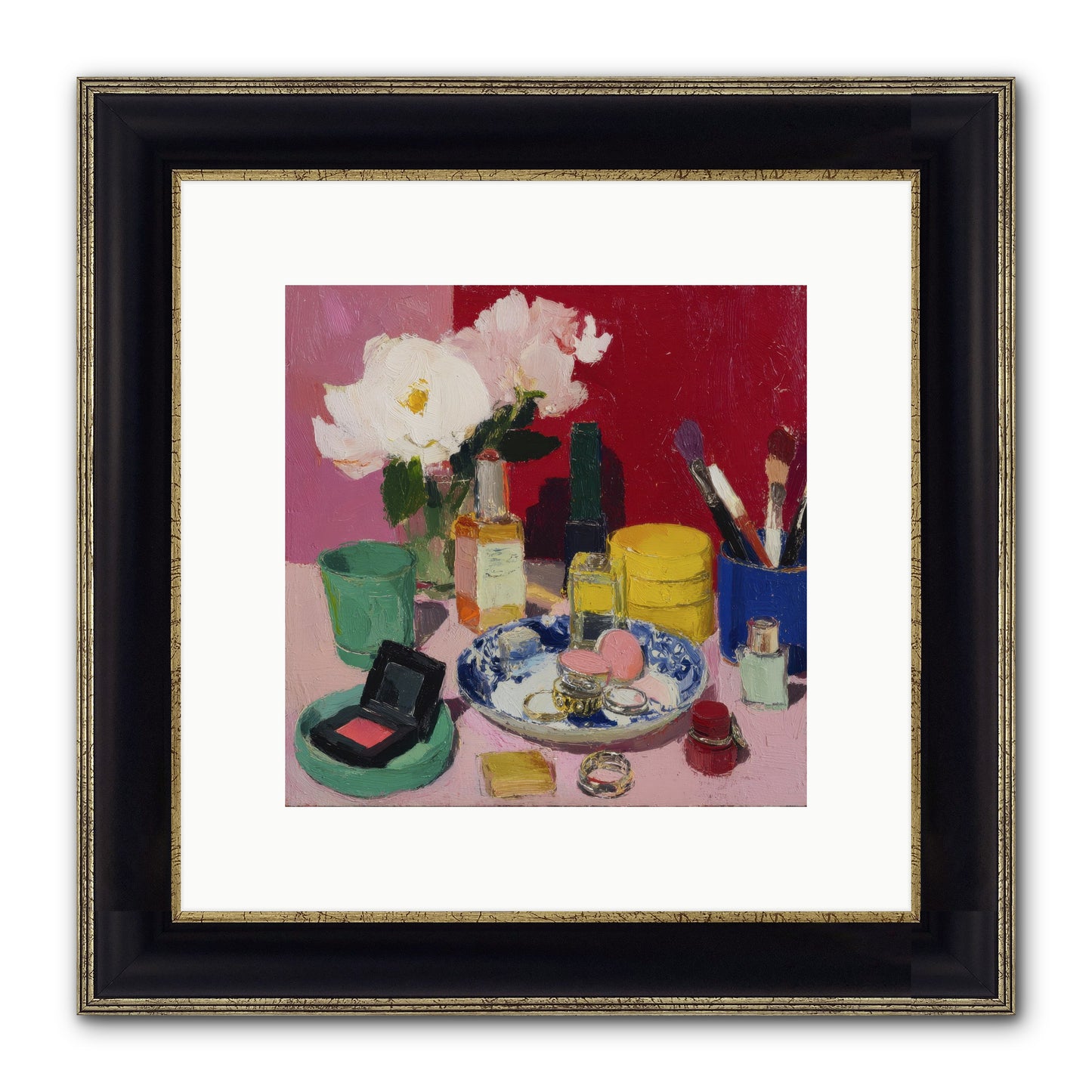 Everything In Place Framed Print - Black & Gold 10x10