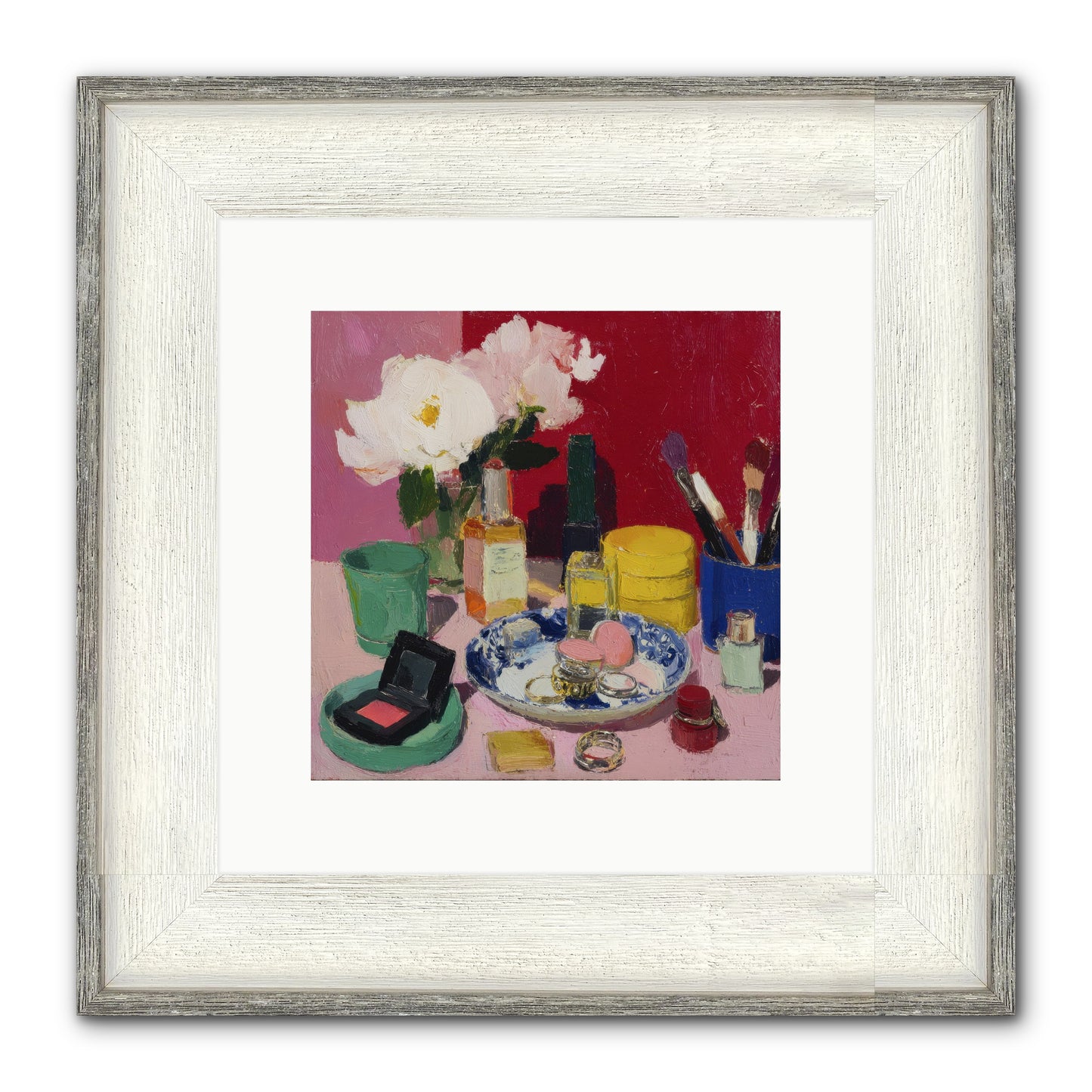 Everything In Place Framed Print - Driftwood White 10x10