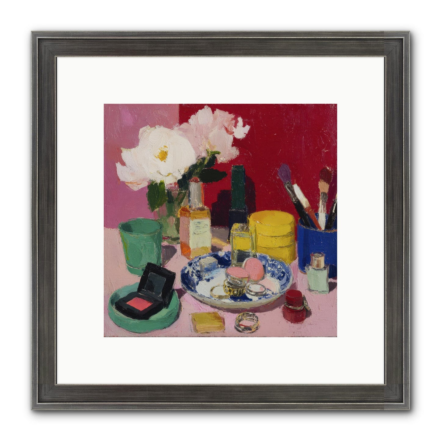 Everything In Place Framed Print - Slimwoods Black/Silver 10x10