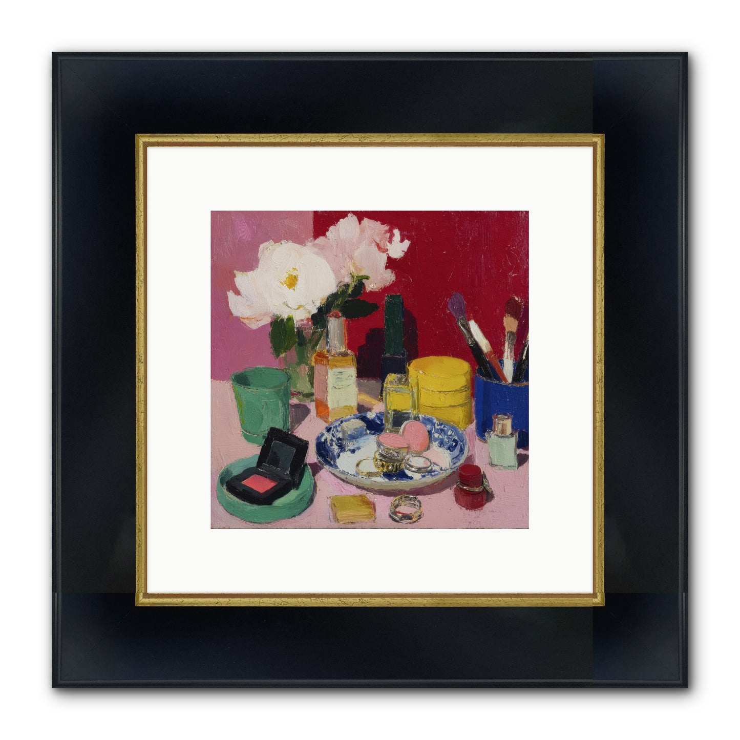 Everything In Place Framed Print - Wide Black w/Gold 10x10