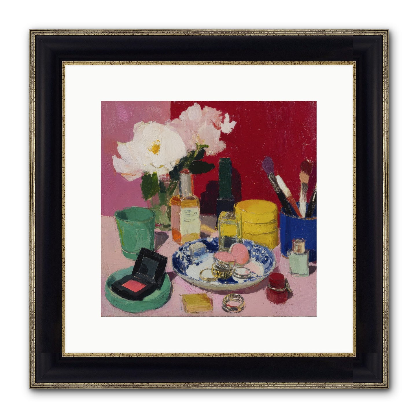 Everything In Place Framed Print - Black & Gold 12x12
