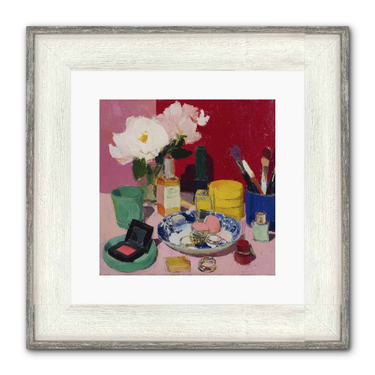 Everything In Place Framed Print - Driftwood White 12x12