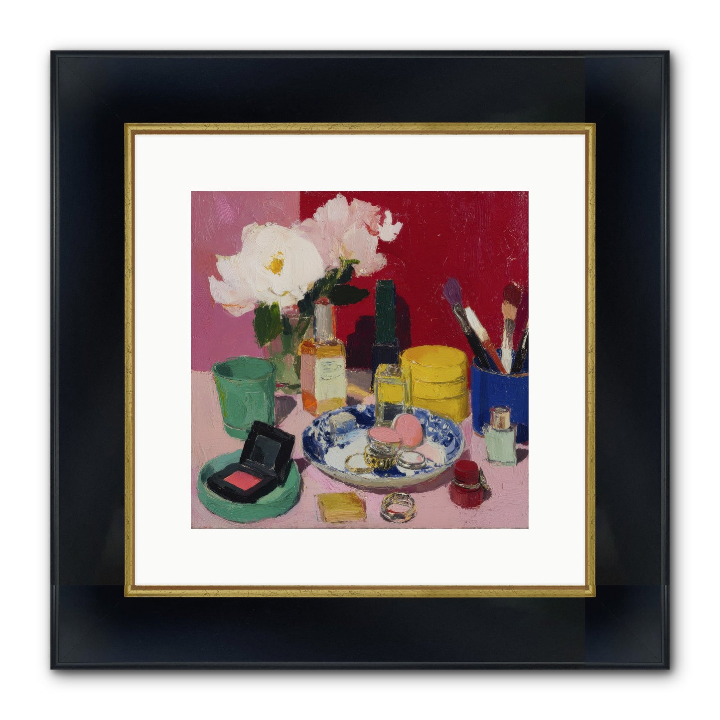 Everything In Place Framed Print - Wide Black w/Gold 12x12