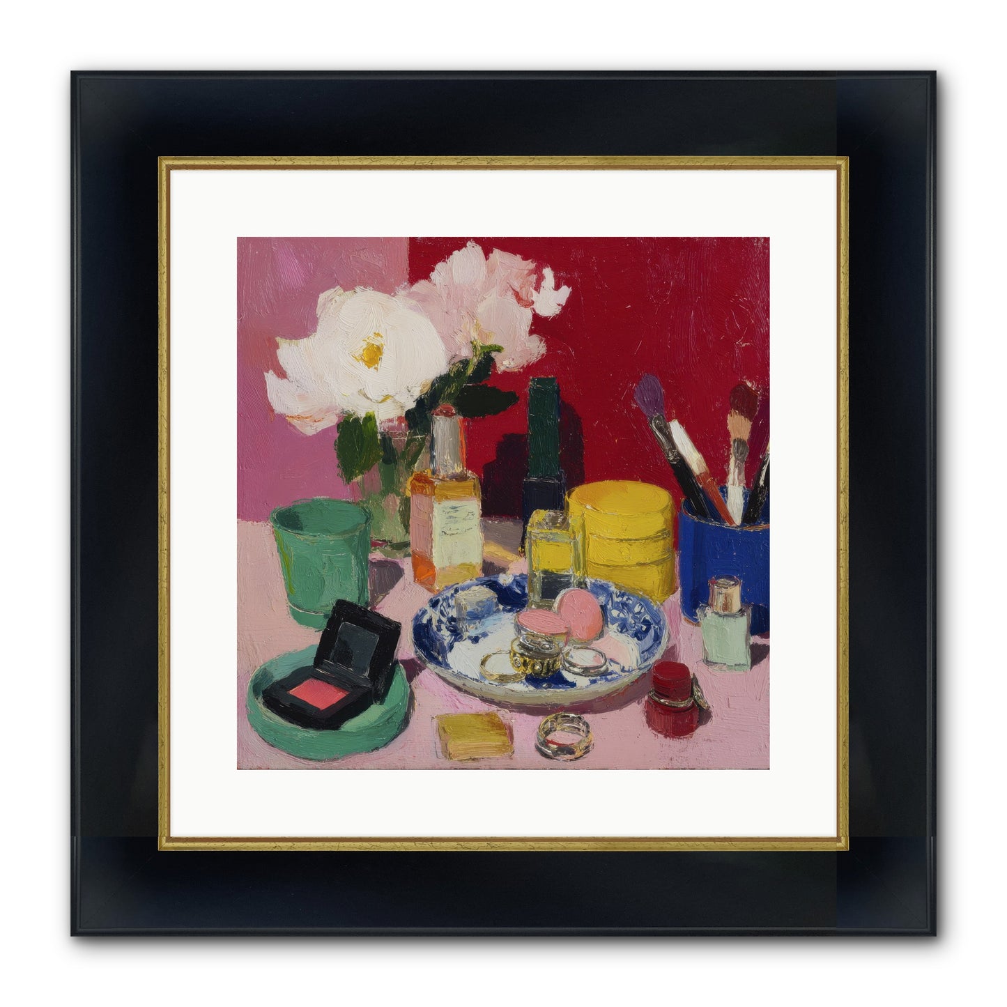 Everything In Place Framed Print - Wide Black w/Gold 16x16