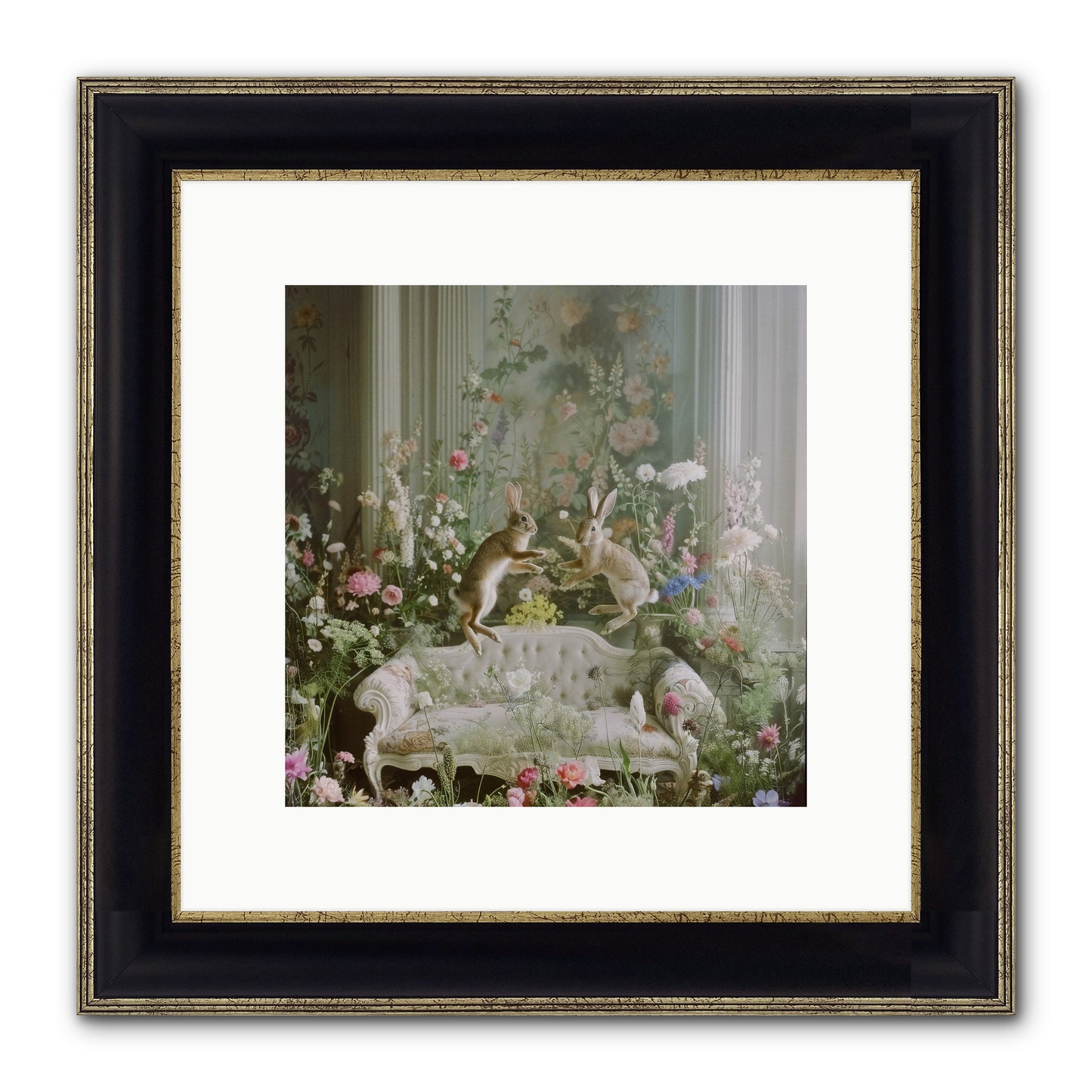 Exaltation Framed Print - Black & Gold 10x10