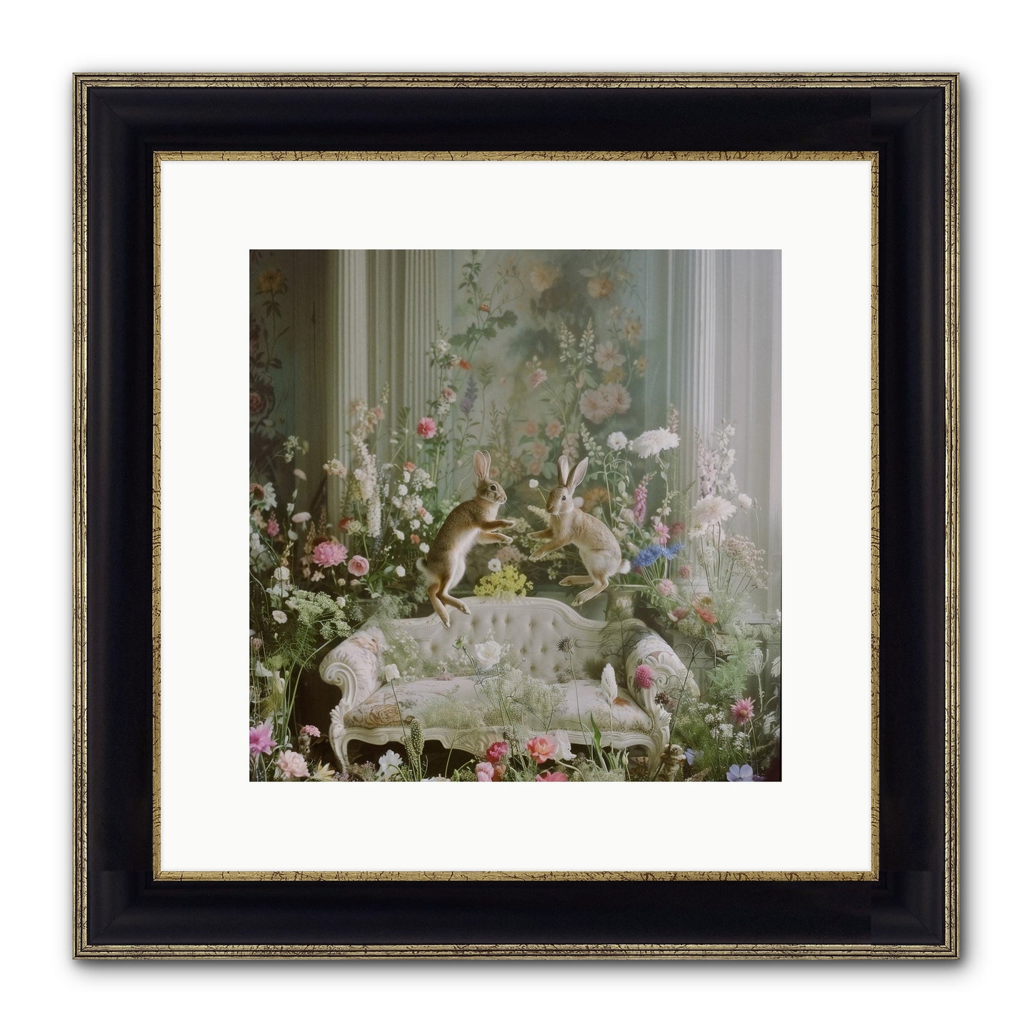 Exaltation Framed Print - Black & Gold 12x12
