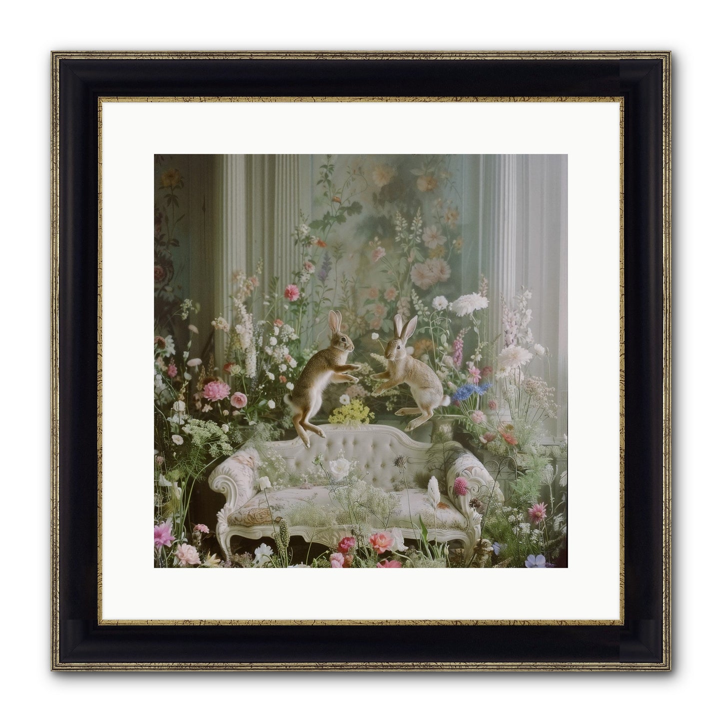 Exaltation Framed Print - Black & Gold 16x16
