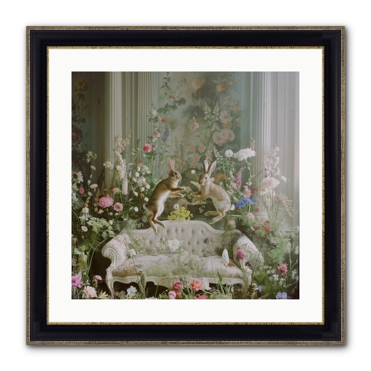 Exaltation Framed Print - Black & Gold 20x20