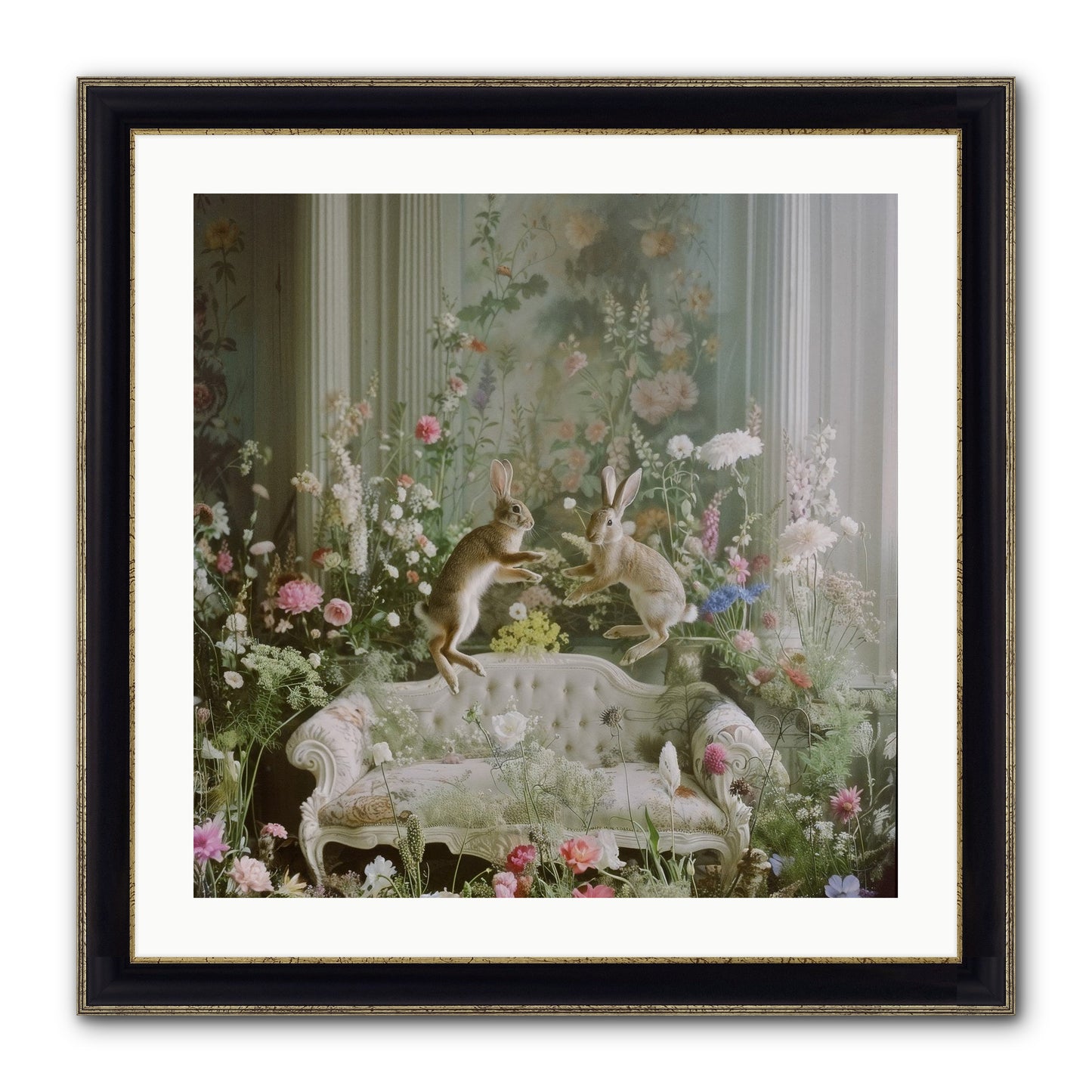 Exaltation Framed Print - Black & Gold 24x24