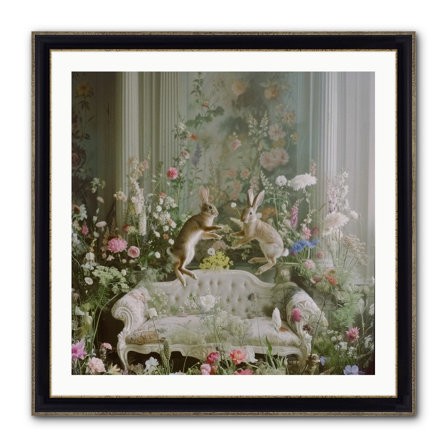Exaltation Framed Print - Black & Gold 30x30