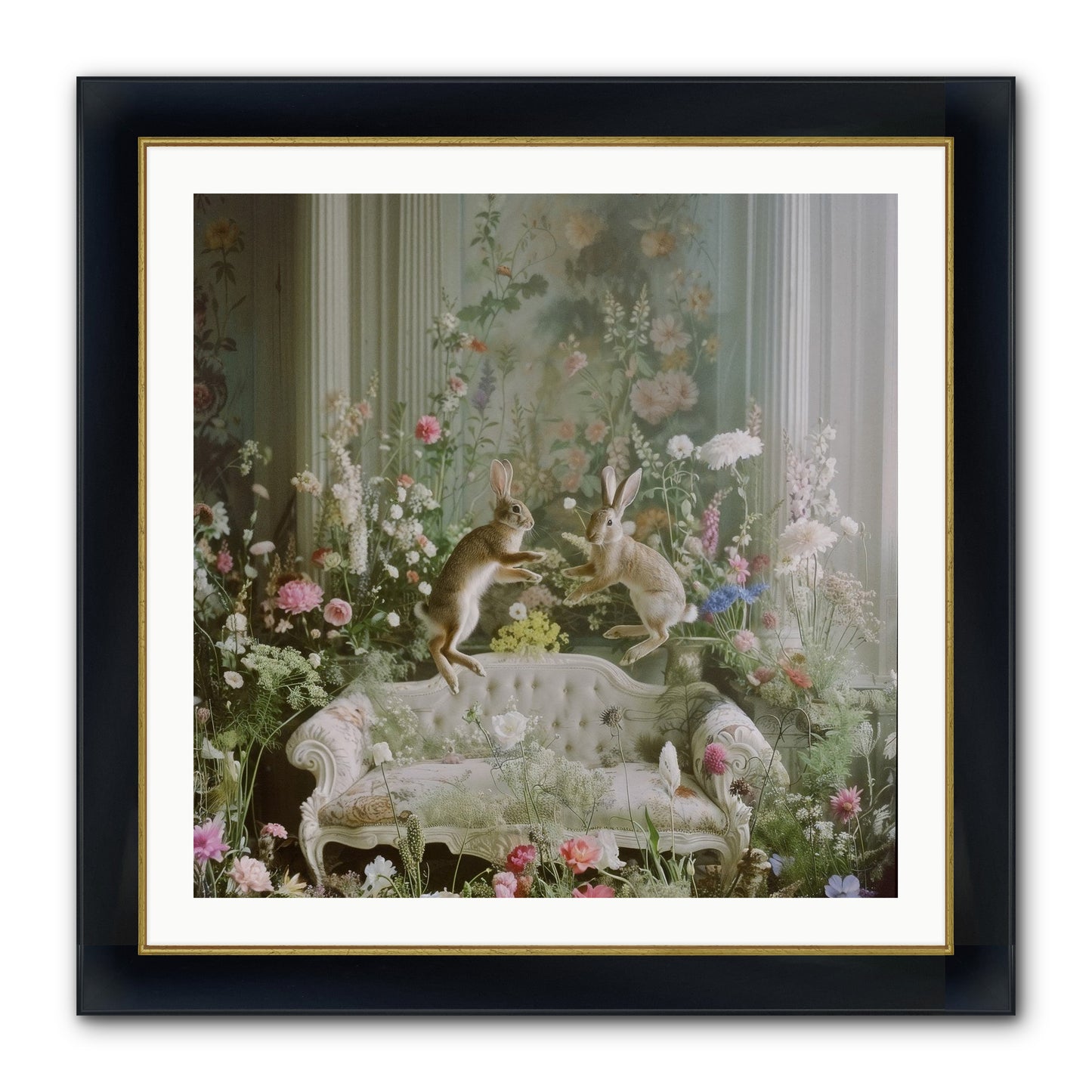 Exaltation Framed Print - Wide Black w/Gold 30x30