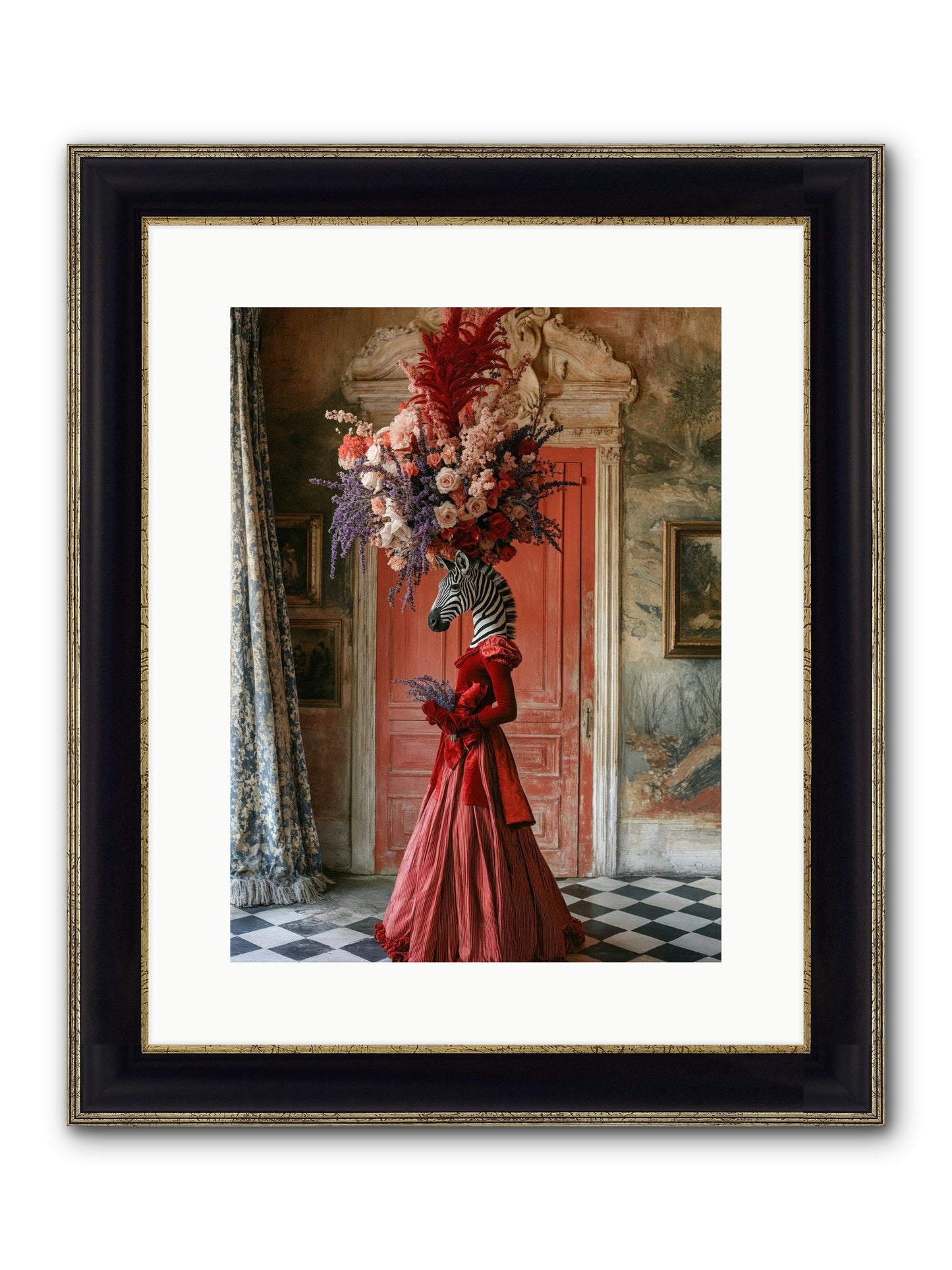 Extravagant Hearts Garden Better Framed Print - Black & Gold 12x16