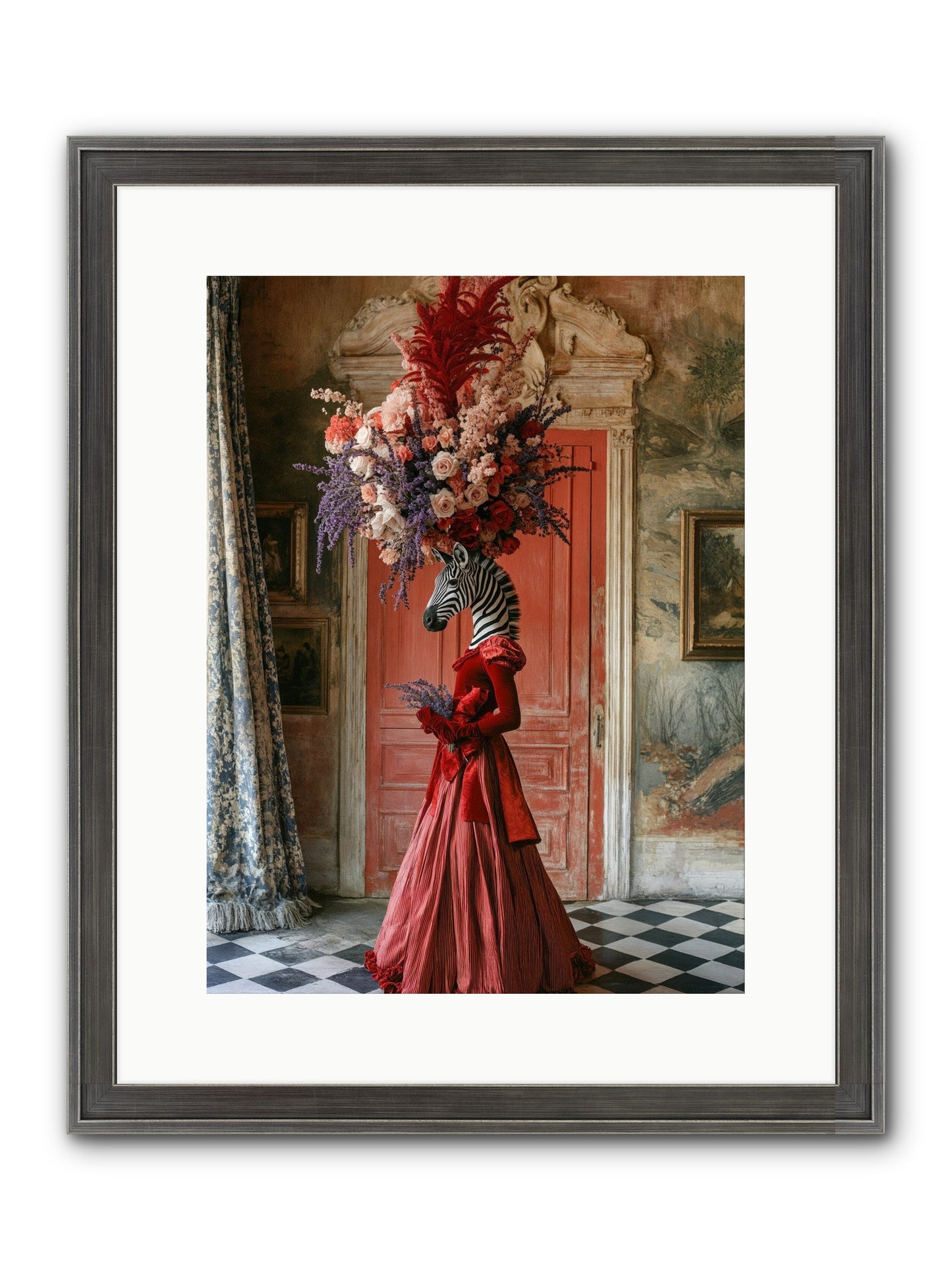 Extravagant Hearts Garden Better Framed Print - Slimwoods Black/Silver 12x16