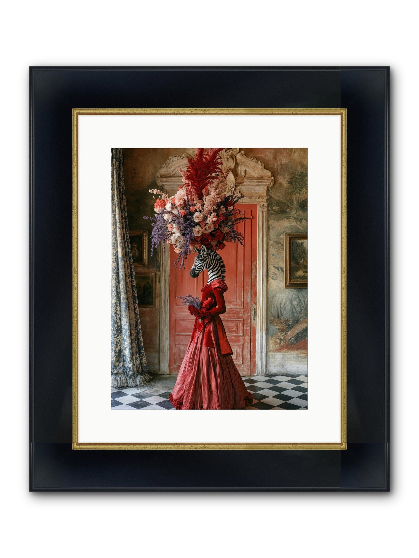 Extravagant Hearts Garden Better Framed Print - Wide Black w/Gold 12x16