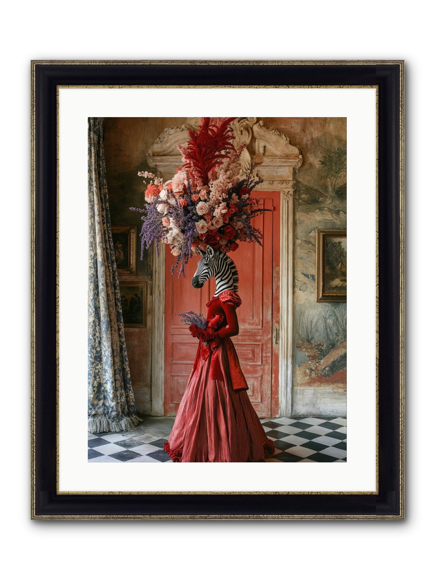 Extravagant Hearts Garden Better Framed Print - Black & Gold 18x24