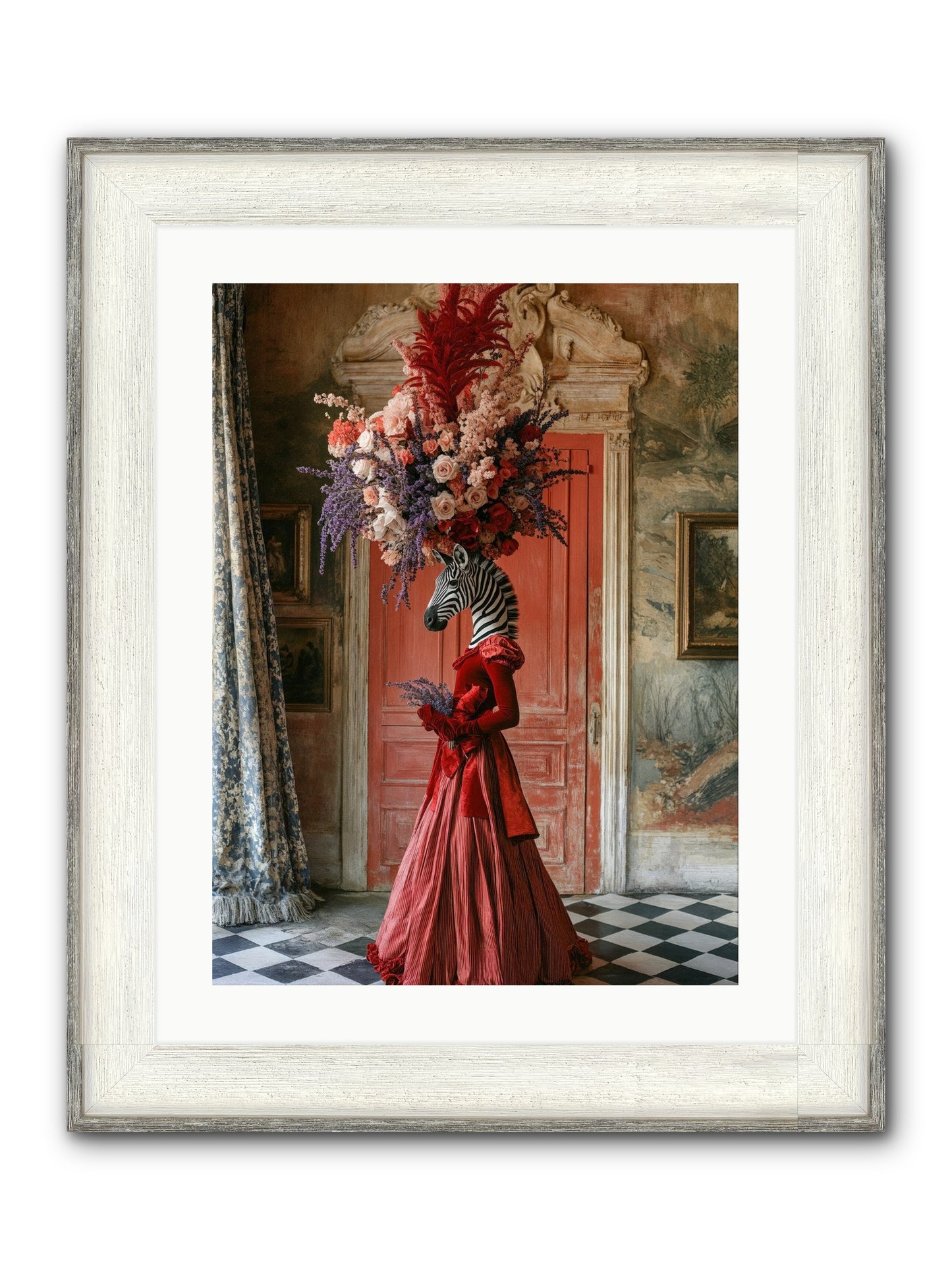 Extravagant Hearts Garden Better Framed Print - Driftwood White 18x24